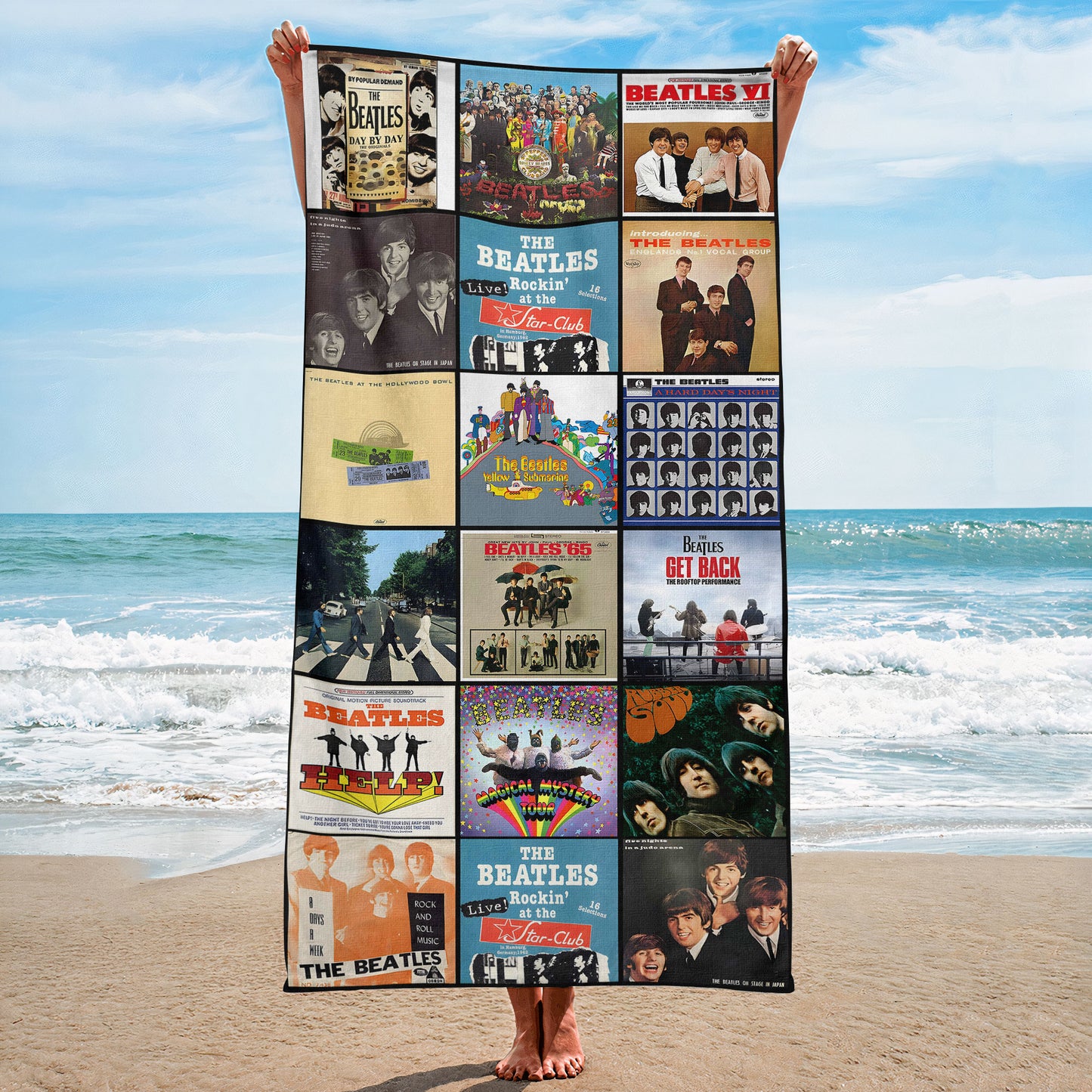 The Beatles Beach Towel – Album Cover Collage Classic Rock Towel