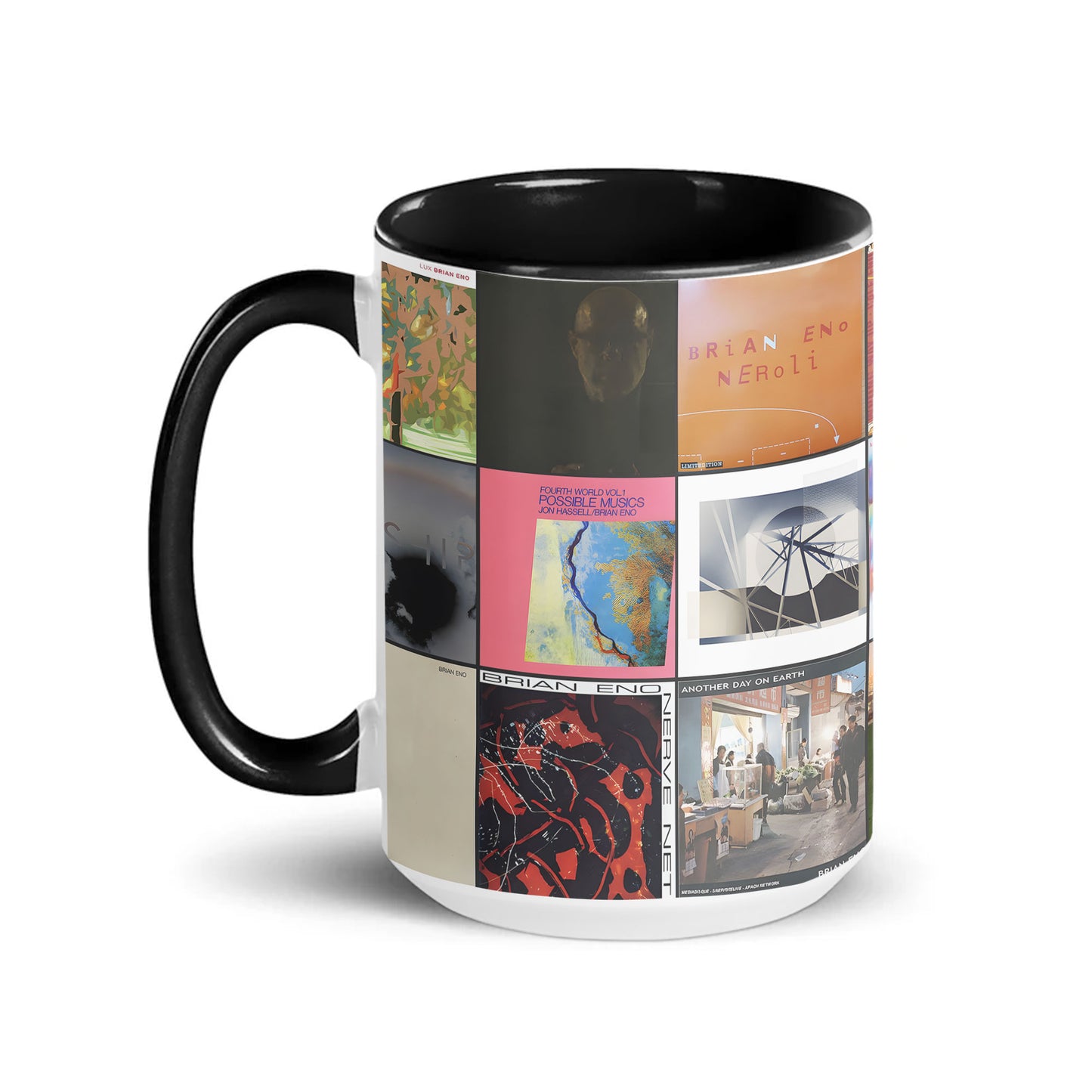 Brian Eno Accent Mug – Ambient Legend Album Collage Gift