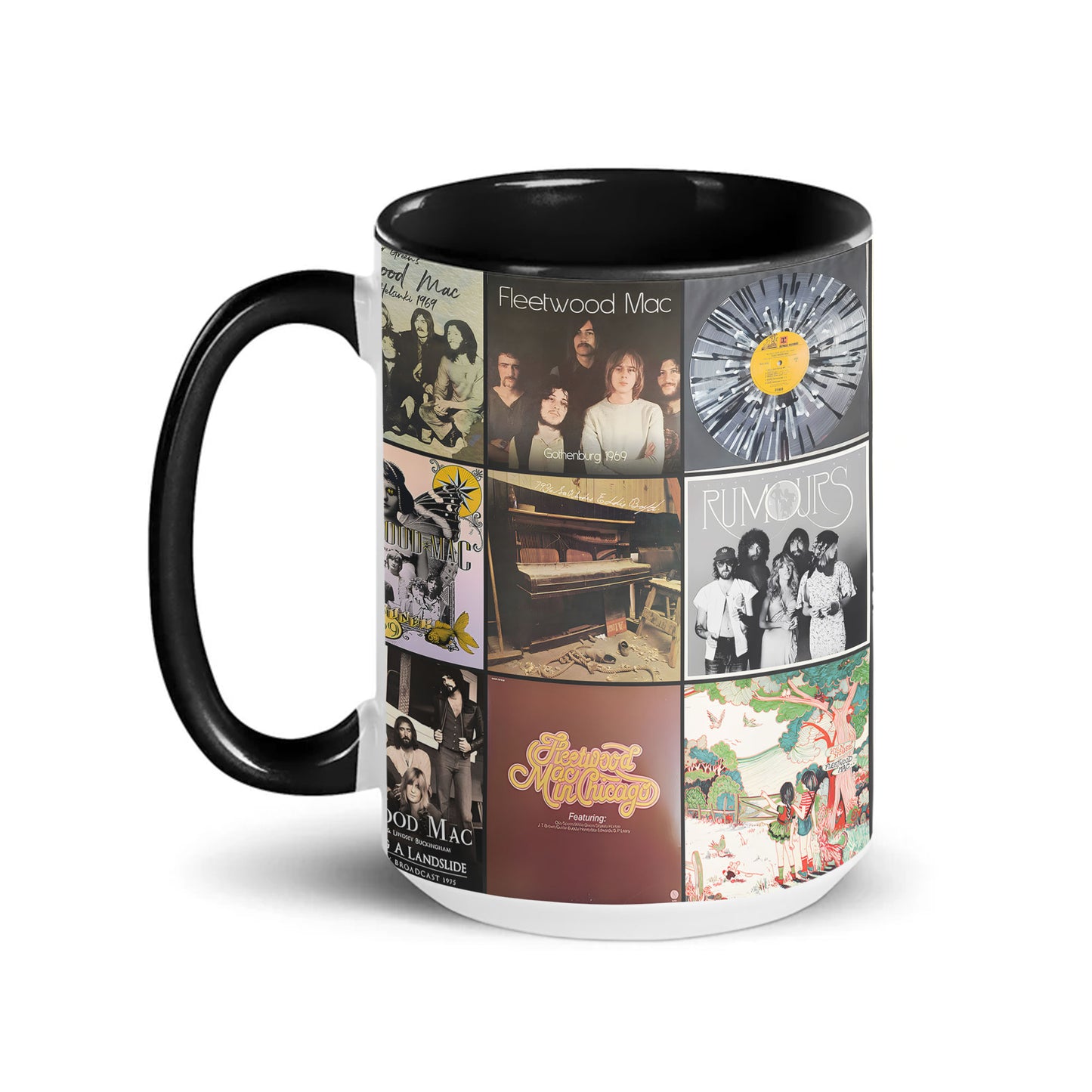 Fleetwood Mac Accent Mug – Classic Album Cover Collage Gift for Rock Music Lovers