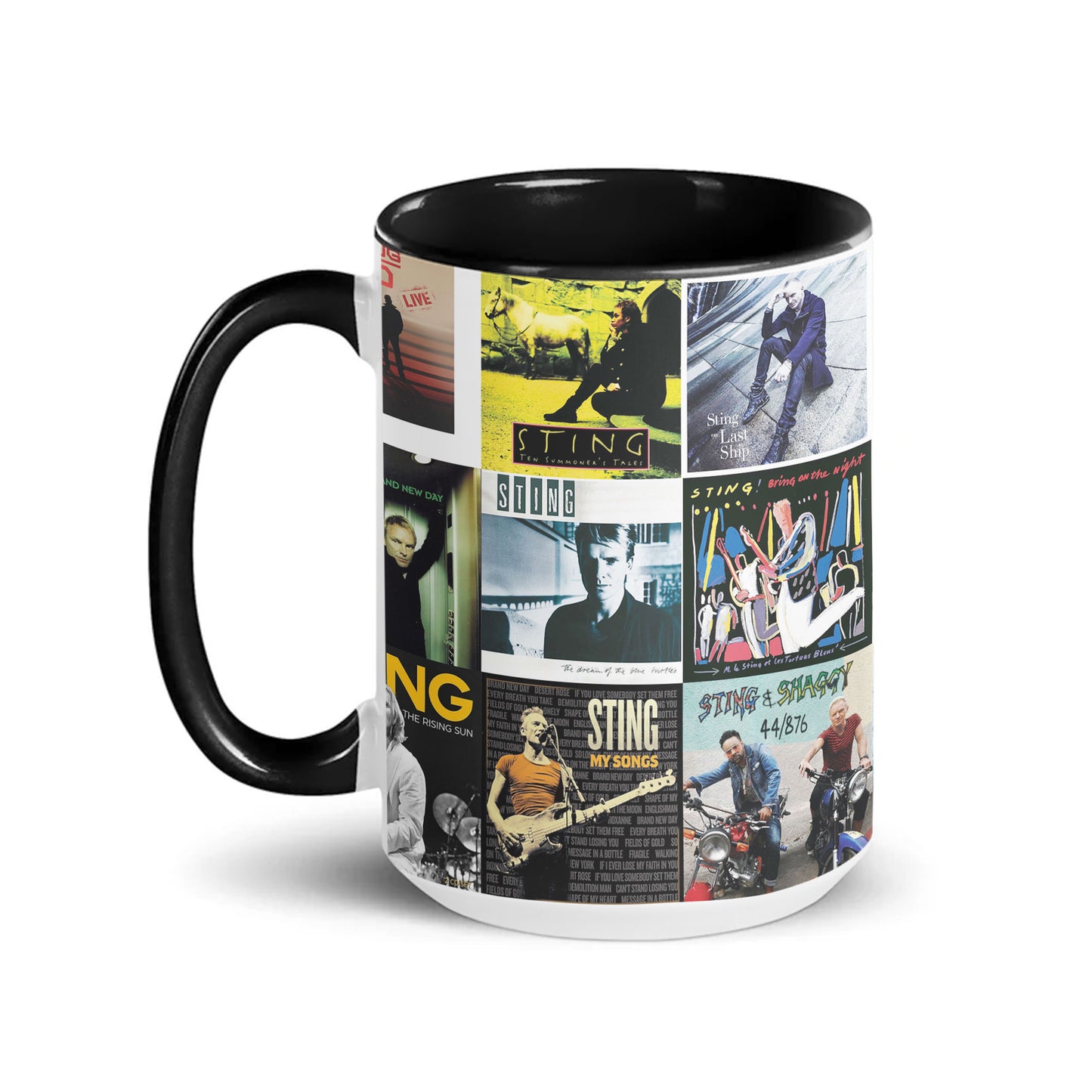 Sting Accent Mug – Classic Album Cover Collage Gift for Music Lovers
