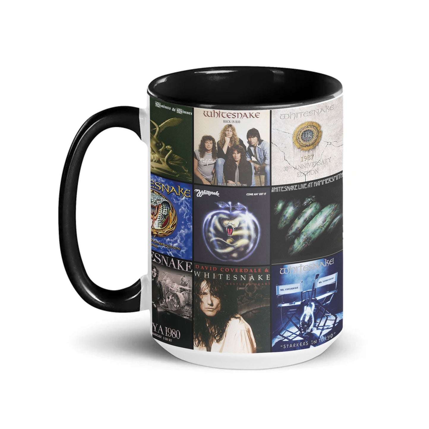 Whitesnake Accent Mug – Classic Rock Nostalgia Collage Gift