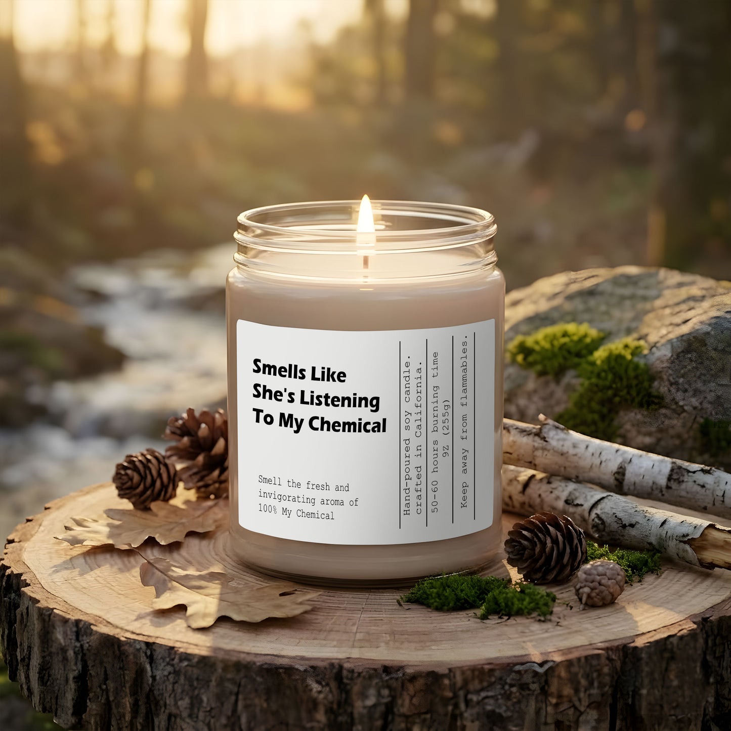 My Chemical Romance Scented Candle – “Smells Like She’s Listening To My Chemical Romance” Emo Music Gift