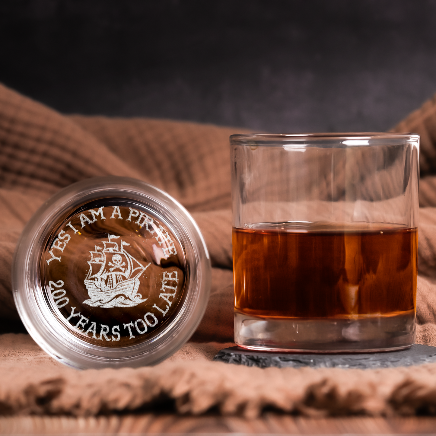 Jimmy Buffett Inspired Engraved Whiskey Glass – Parrothead Nautical Design ( With Gift Box)