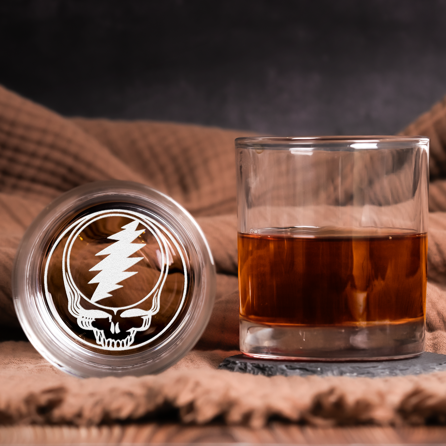 Grateful Dead Collection Engraved Whiskey Glass - Multiple Designs Available ( With Gift Box )