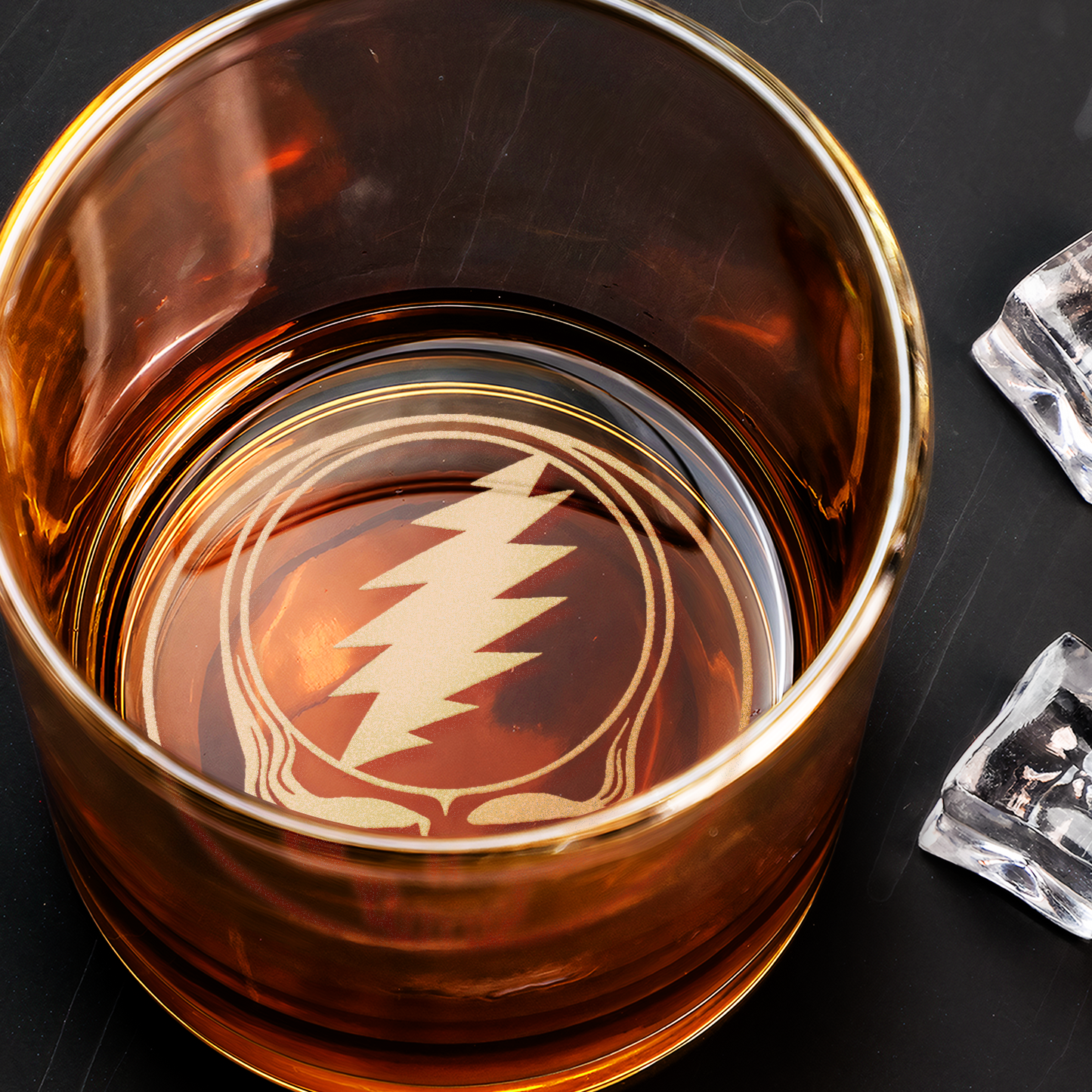 Grateful Dead Collection Engraved Whiskey Glass - Multiple Designs Available ( With Gift Box )