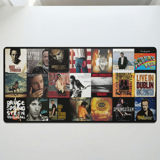 Bruce Springsteen Art Print Music Desk Mat – Non-slip Home Office Gift Keyboard Pad Birthday Gift For Music Lovers