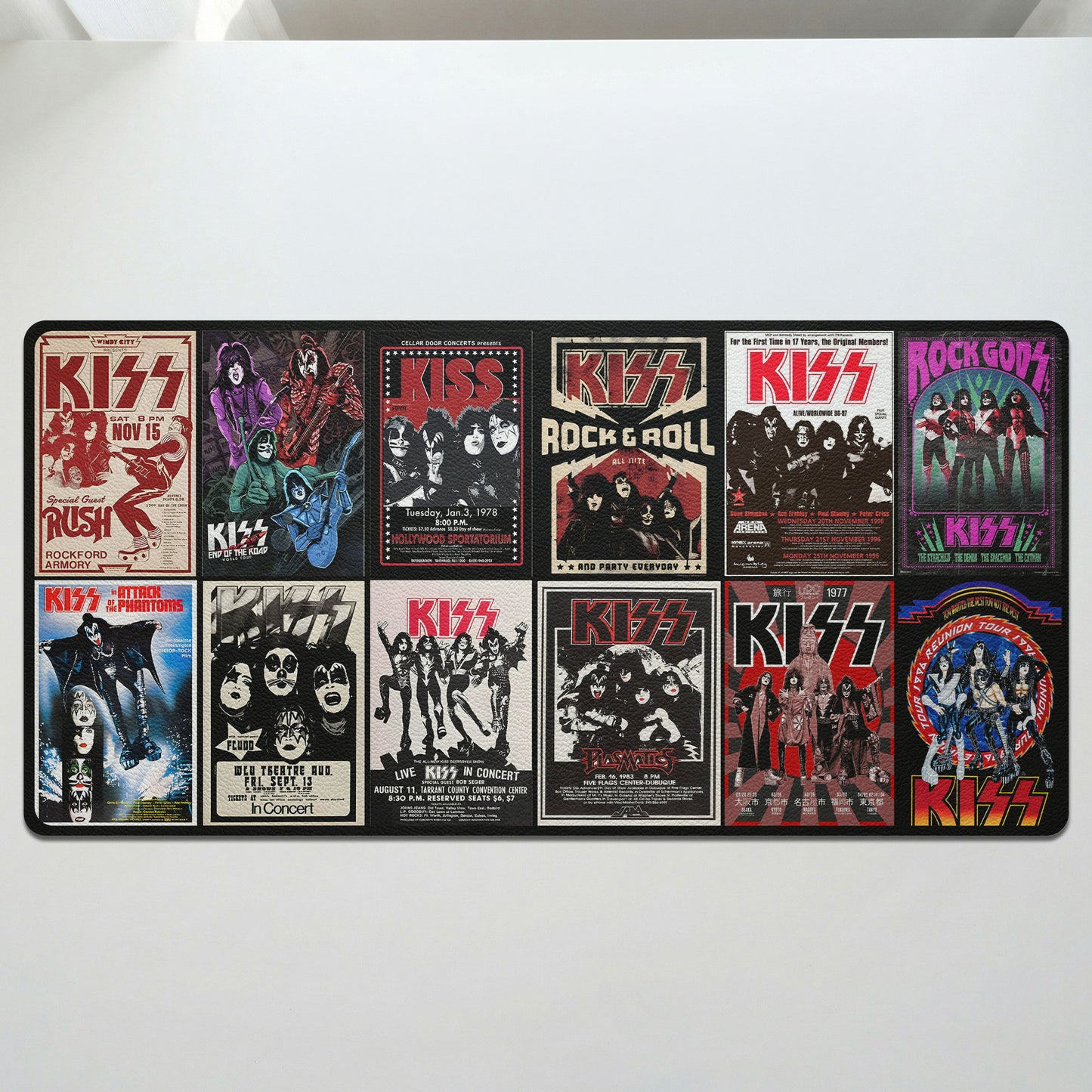 Kiss Band Album Covers Collage Desk Mat – Non-slip Office Gift Keyboard Pad Gaming Accessories Birthday Gift For Music Lovers