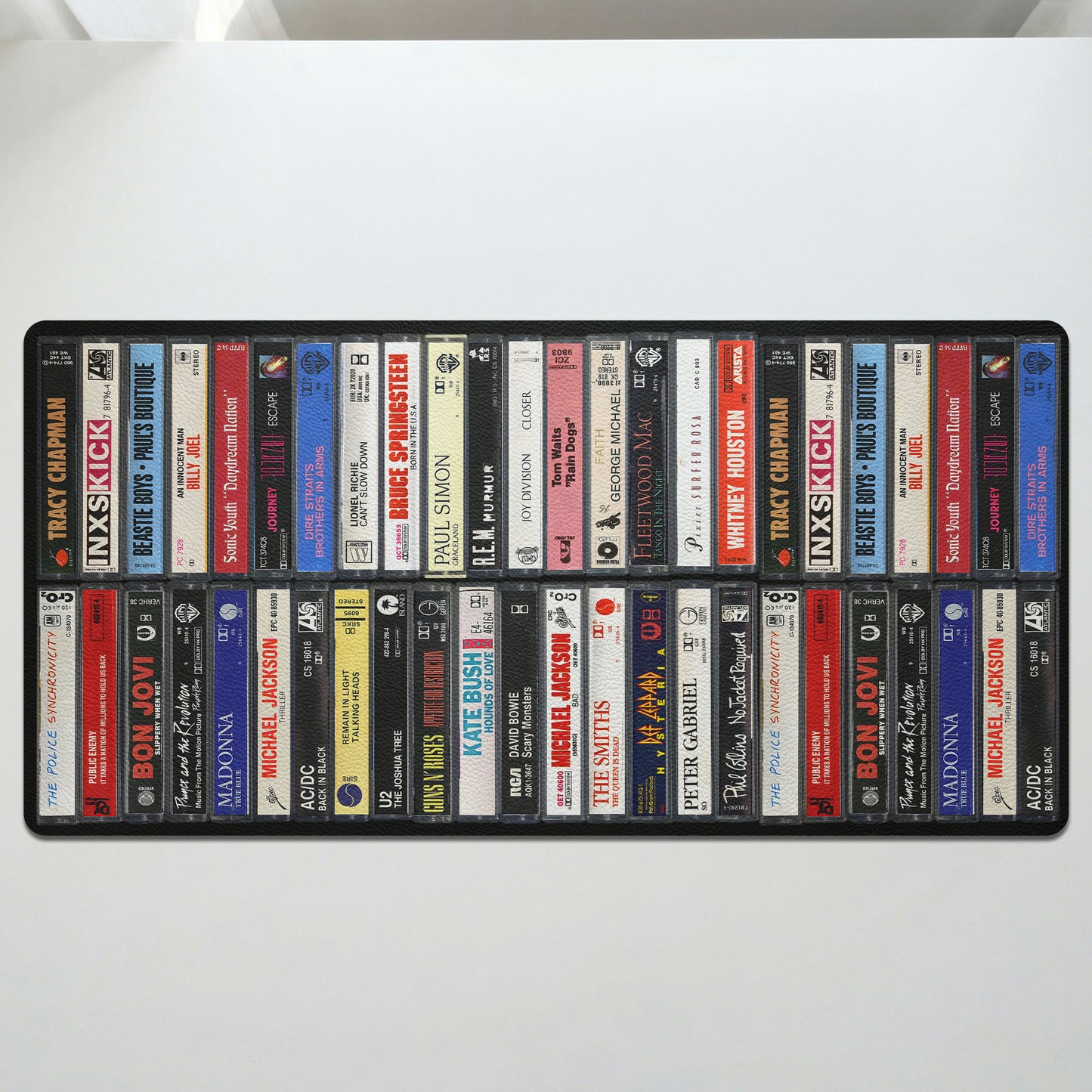 80s Music Cassette Album Print Desk Mat – Non-slip Office Gift Keyboard Pad Birthday Gift For Music Lovers