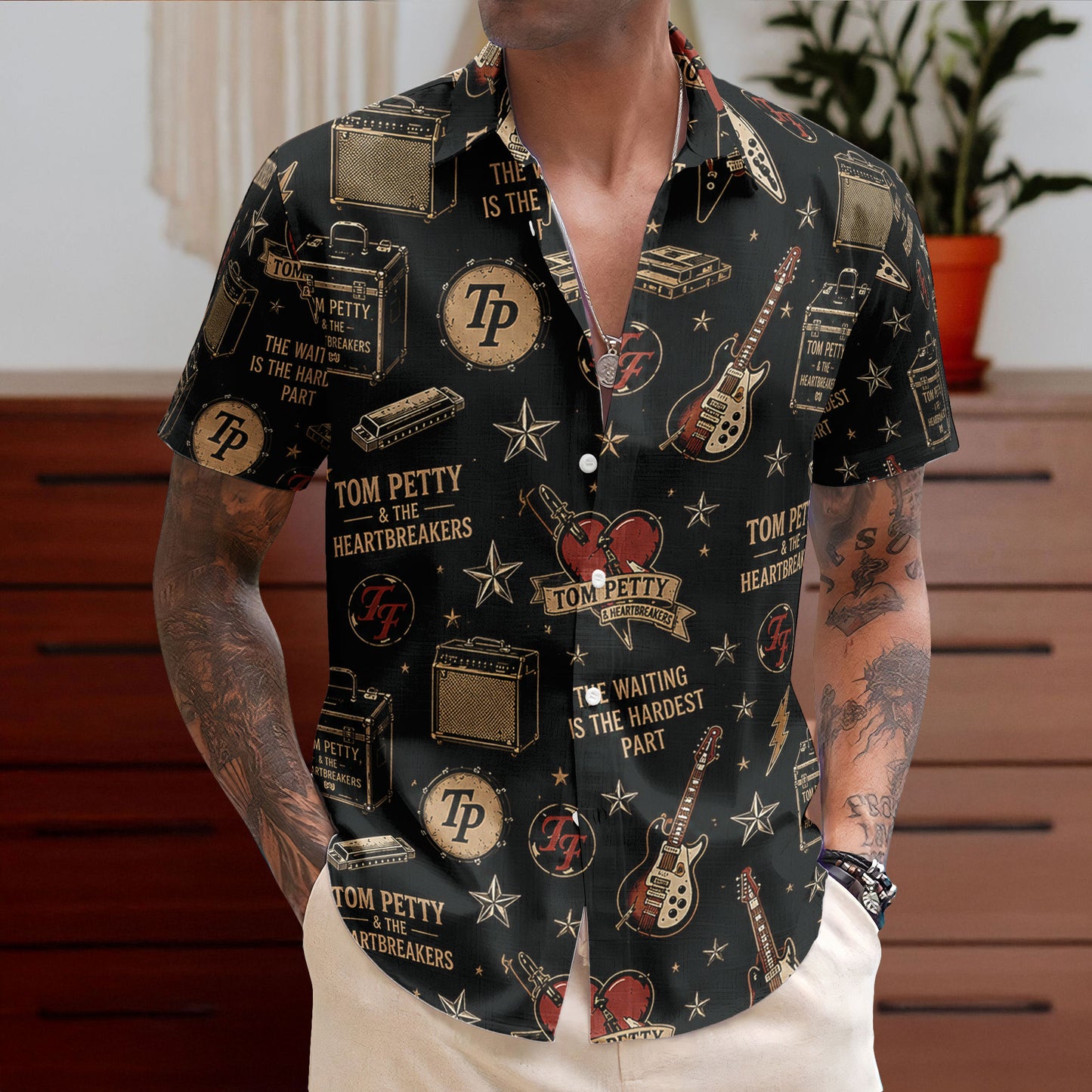 Tom Petty & The Heartbreakers Rock ‘N’ Roll Hawaiian Shirt – Retro Music Album Art Inspired Unisex Shirt