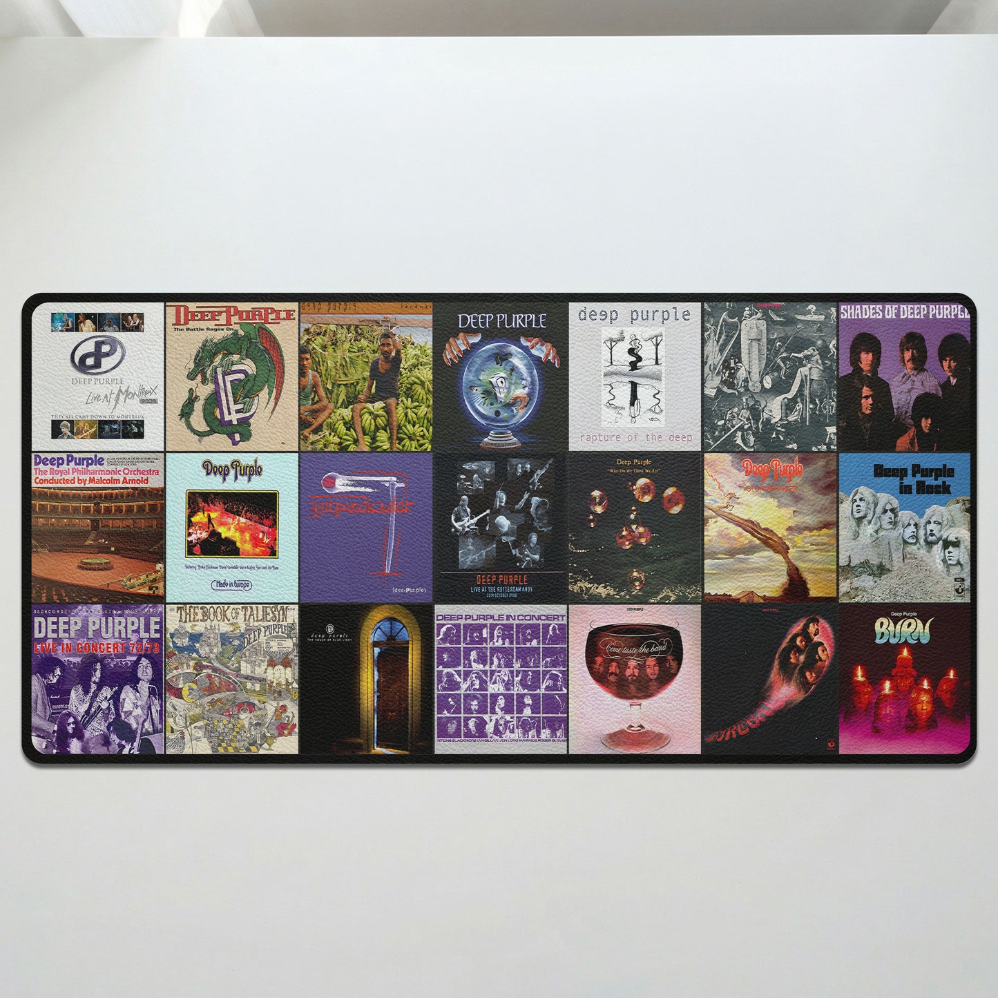 Deep Purple Band Album Collage Print Desk Mat – Non-slip Office Gift Keyboard Pad Birthday Gift For Music Lovers