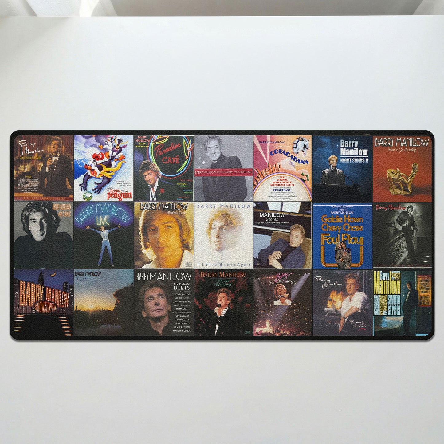 Barry Manilow Album Collage Print Desk Mat – Non-slip Office Gift Keyboard Pad Birthday Gift For Music Lovers