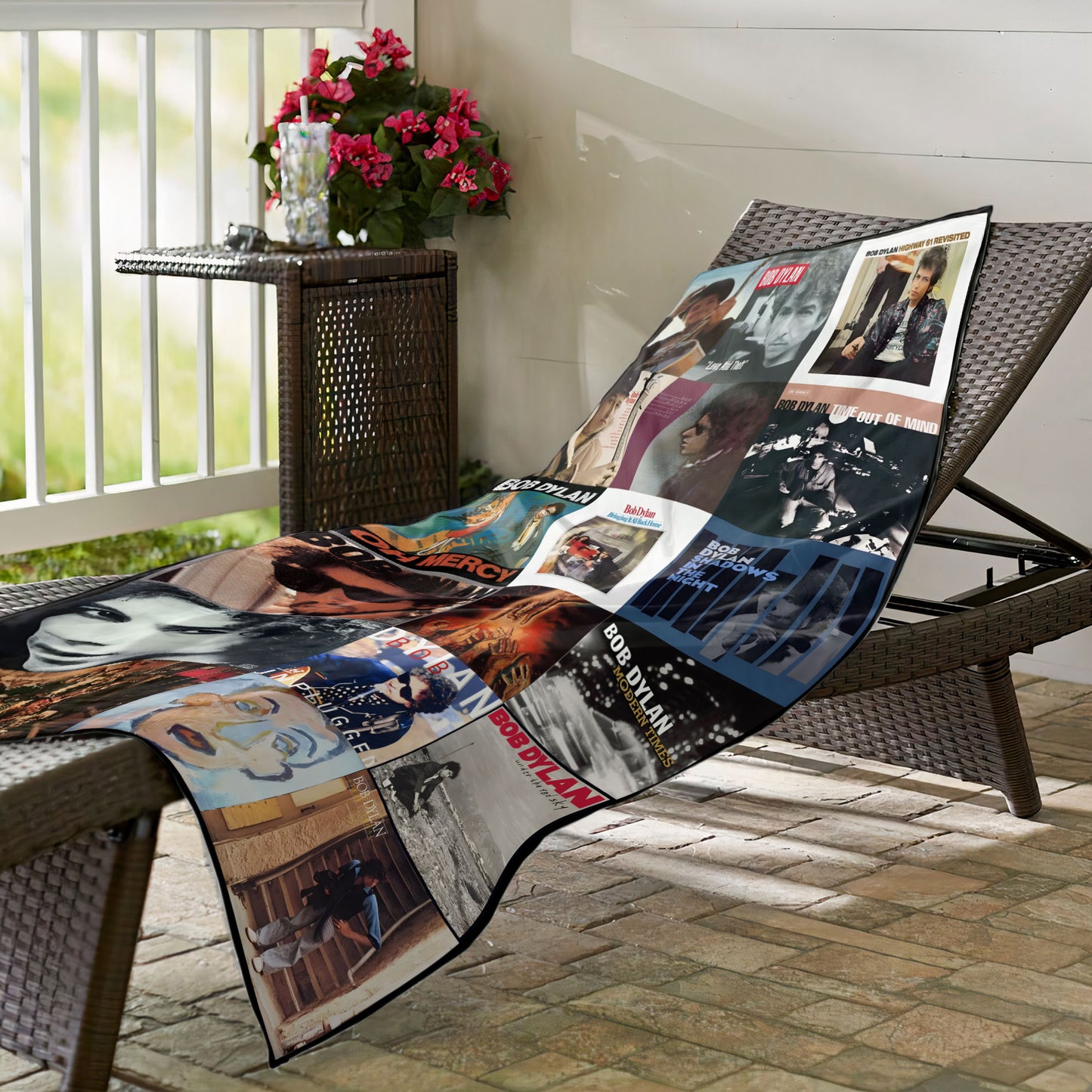 Bob Dylan Beach Towel – Album Cover Collage Folk Country Towel