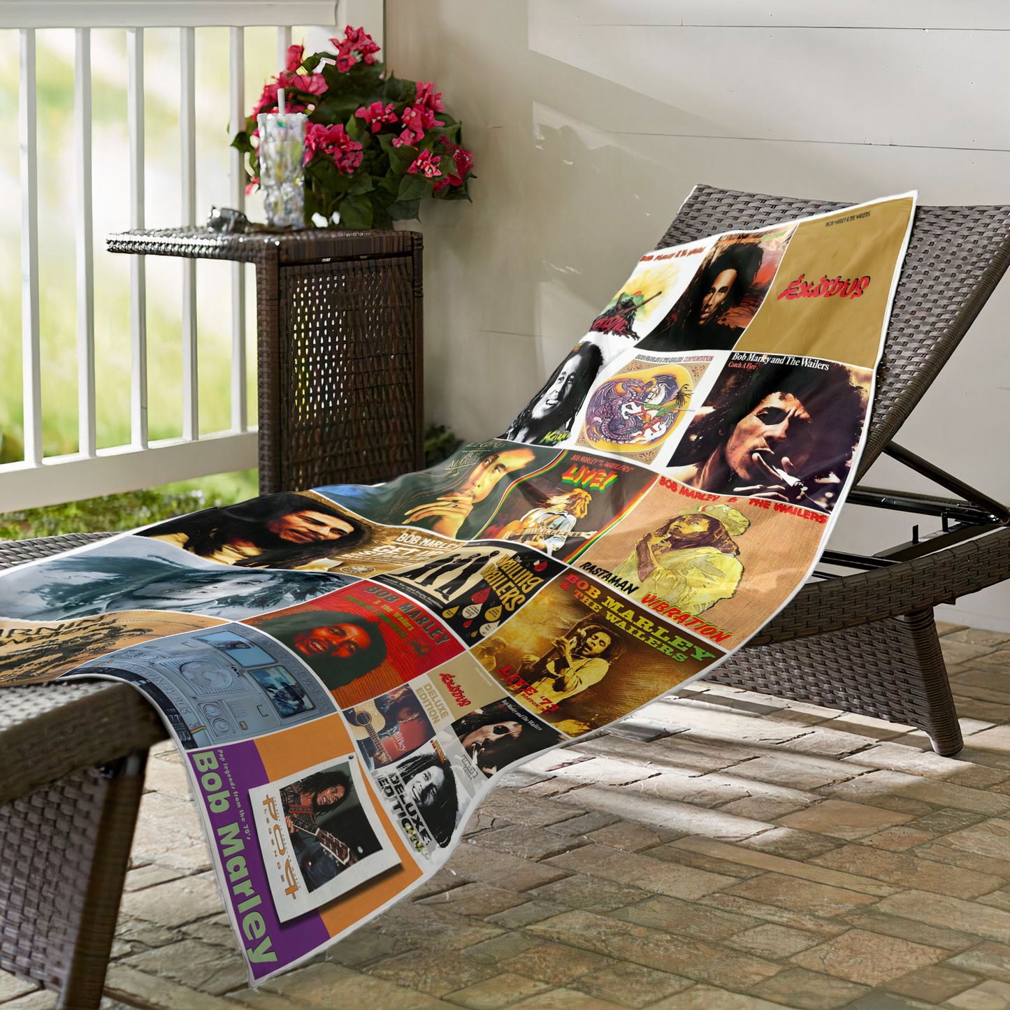 Bob Marley Beach Towel – Album Cover Collage Classic Rock Towel