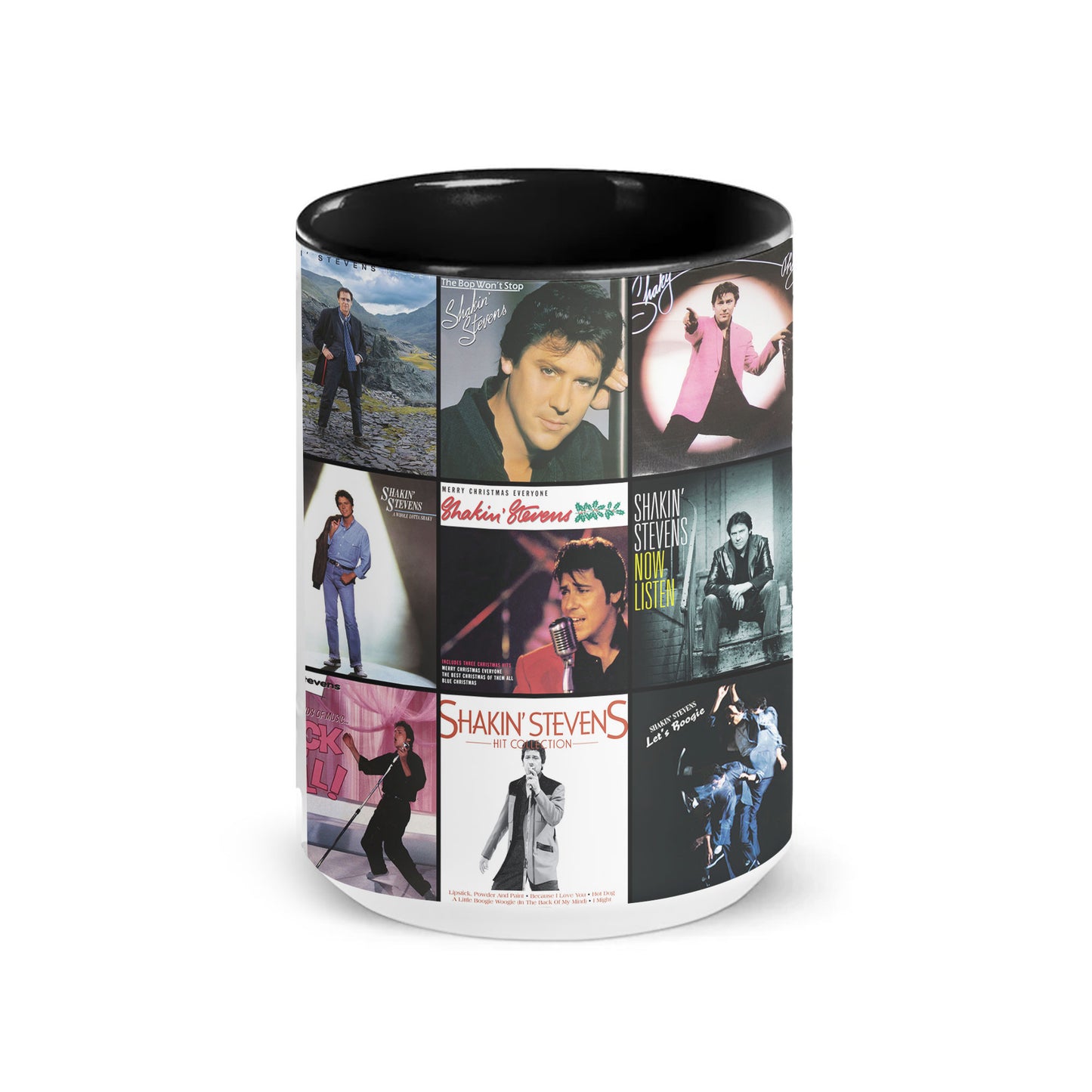 Shakin’ Stevens Accent Mug – Retro Album Collage Tribute