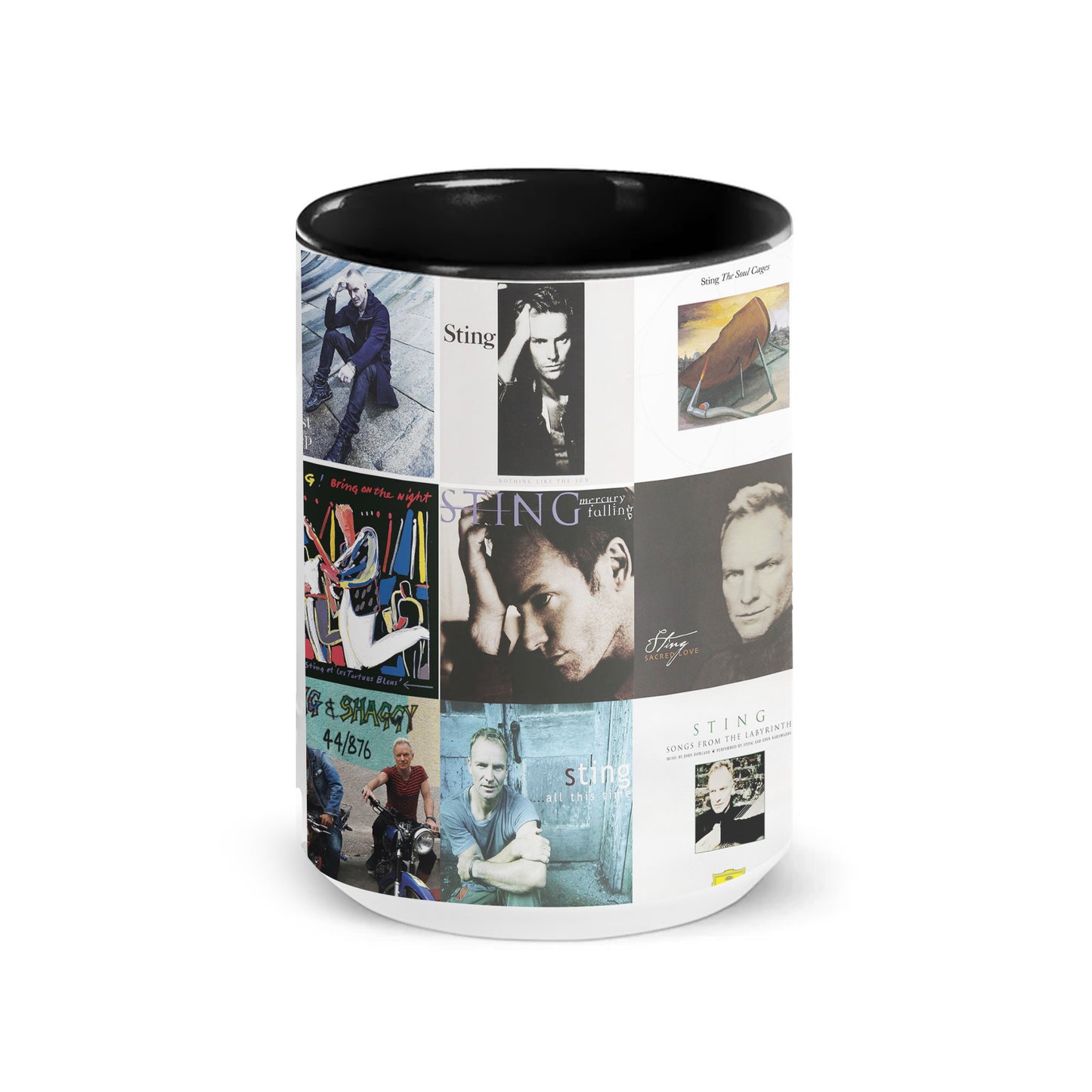 Sting Accent Mug – Classic Album Cover Collage Gift for Music Lovers