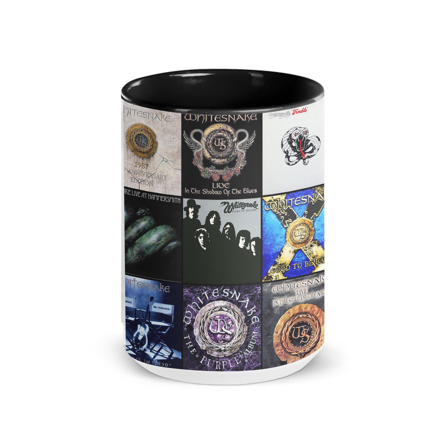 Whitesnake Accent Mug – Classic Rock Nostalgia Collage Gift