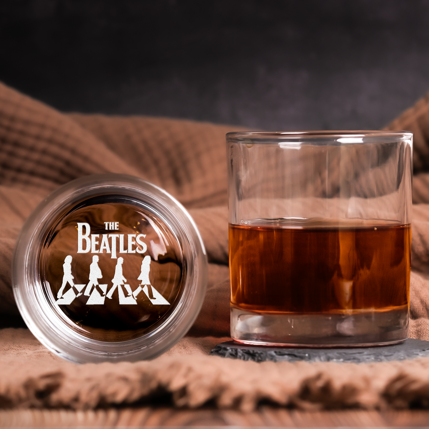 The Beatles Collection Engraved Whiskey Glass - Multiple Designs Available ( With Gift Box )