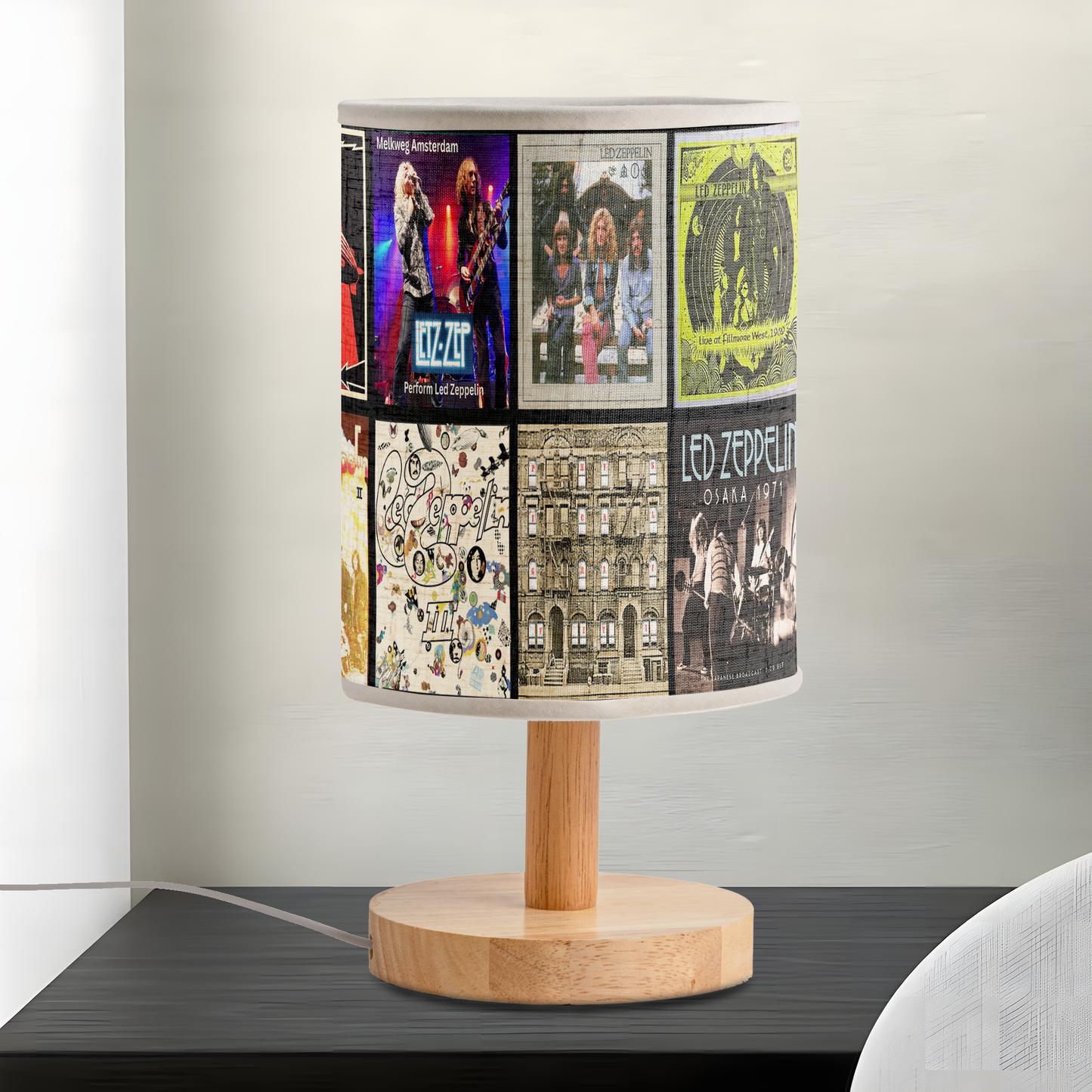 Led Zeppelin Album Cover Fabric Lamp – Retro Rock Home Décor