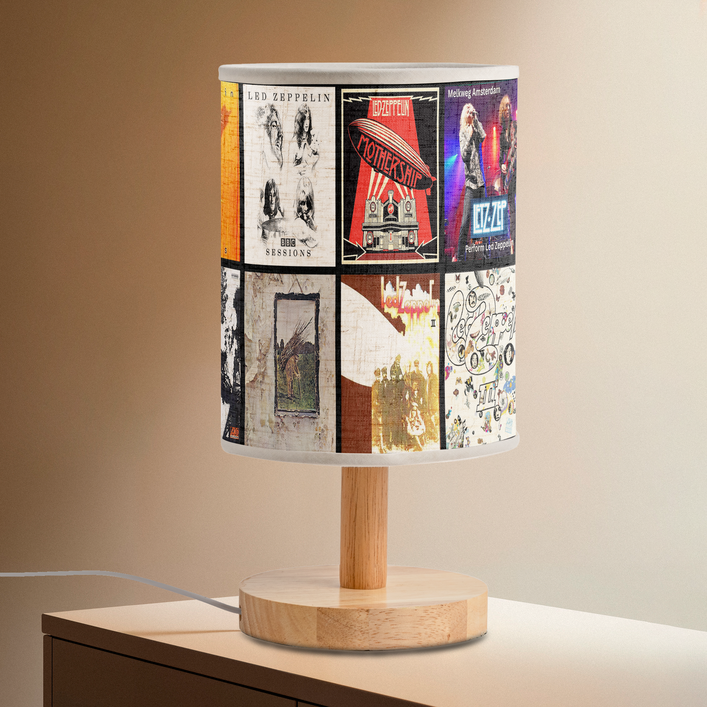 Led Zeppelin Album Cover Fabric Lamp – Retro Rock Home Décor