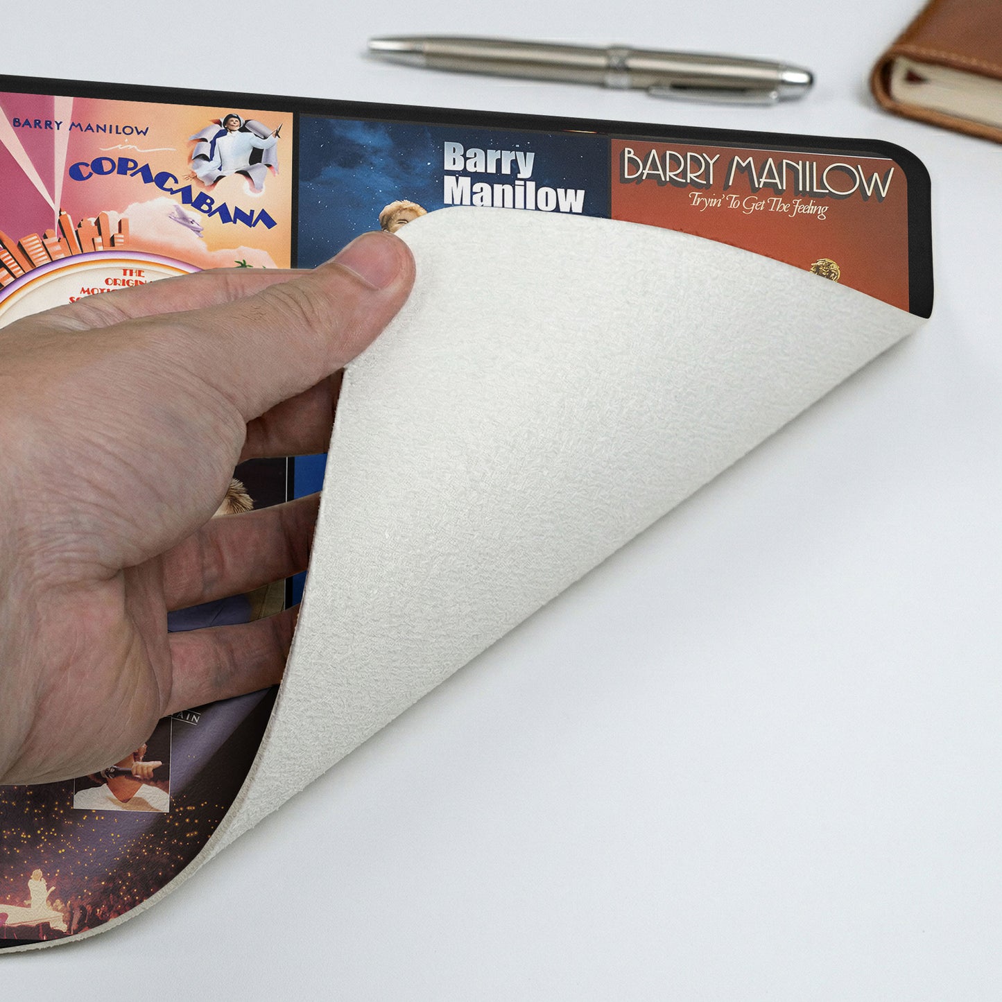 Barry Manilow Album Collage Print Desk Mat – Non-slip Office Gift Keyboard Pad Birthday Gift For Music Lovers