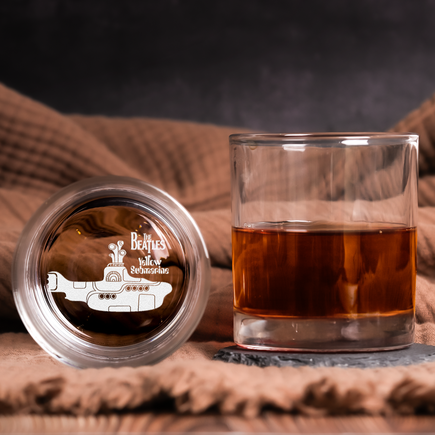 The Beatles Collection Engraved Whiskey Glass - Multiple Designs Available ( With Gift Box )
