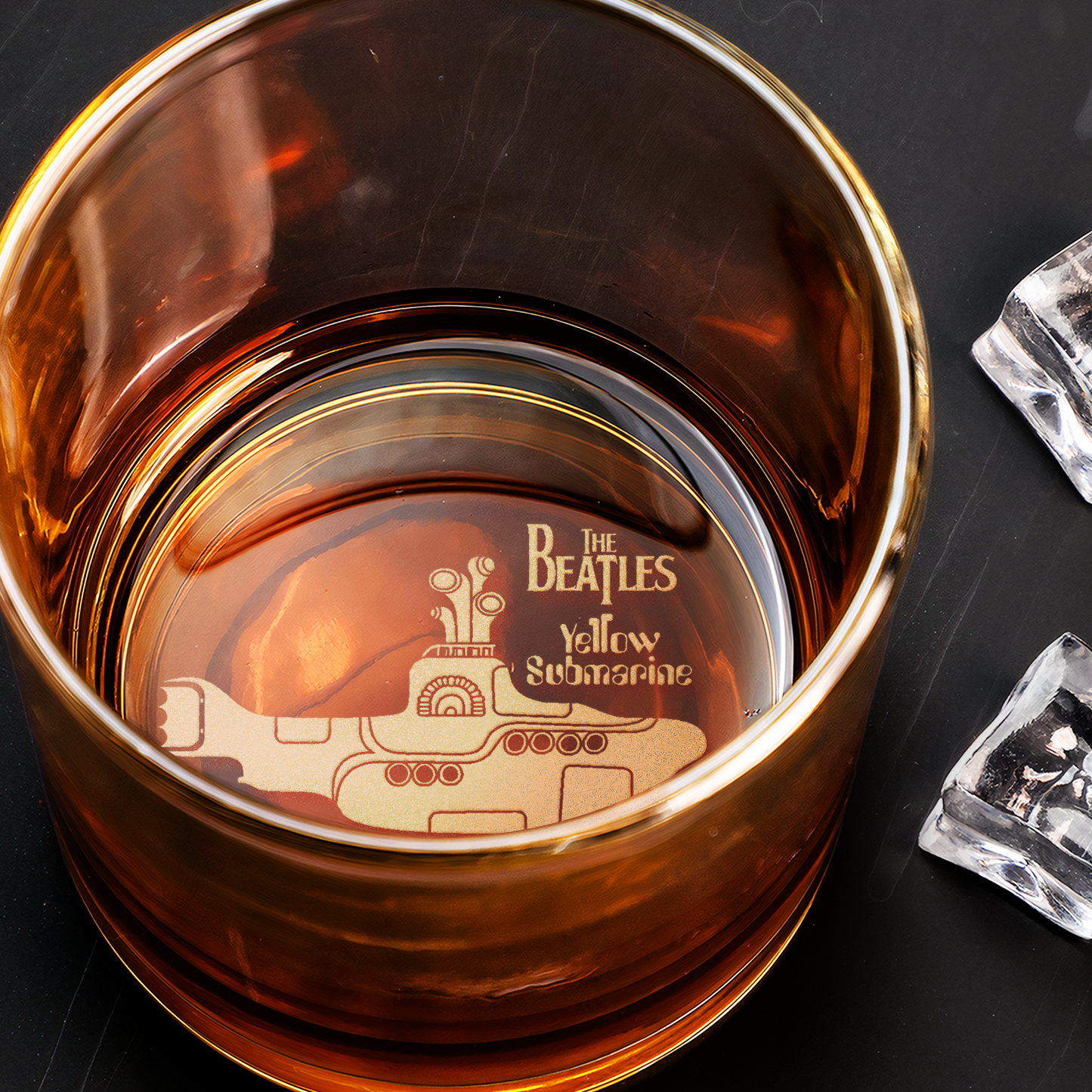 The Beatles Collection Engraved Whiskey Glass - Multiple Designs Available ( With Gift Box )