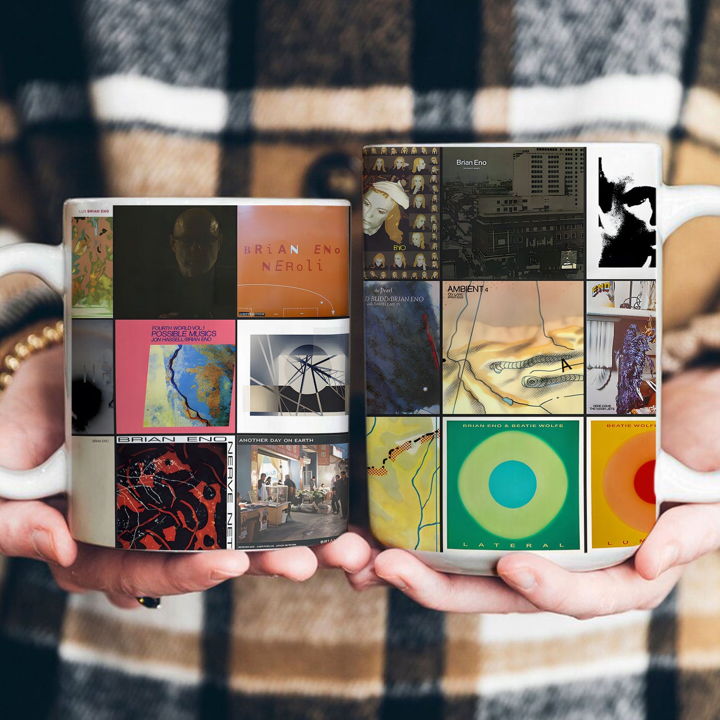 Brian Eno Accent Mug – Ambient Legend Album Collage Gift