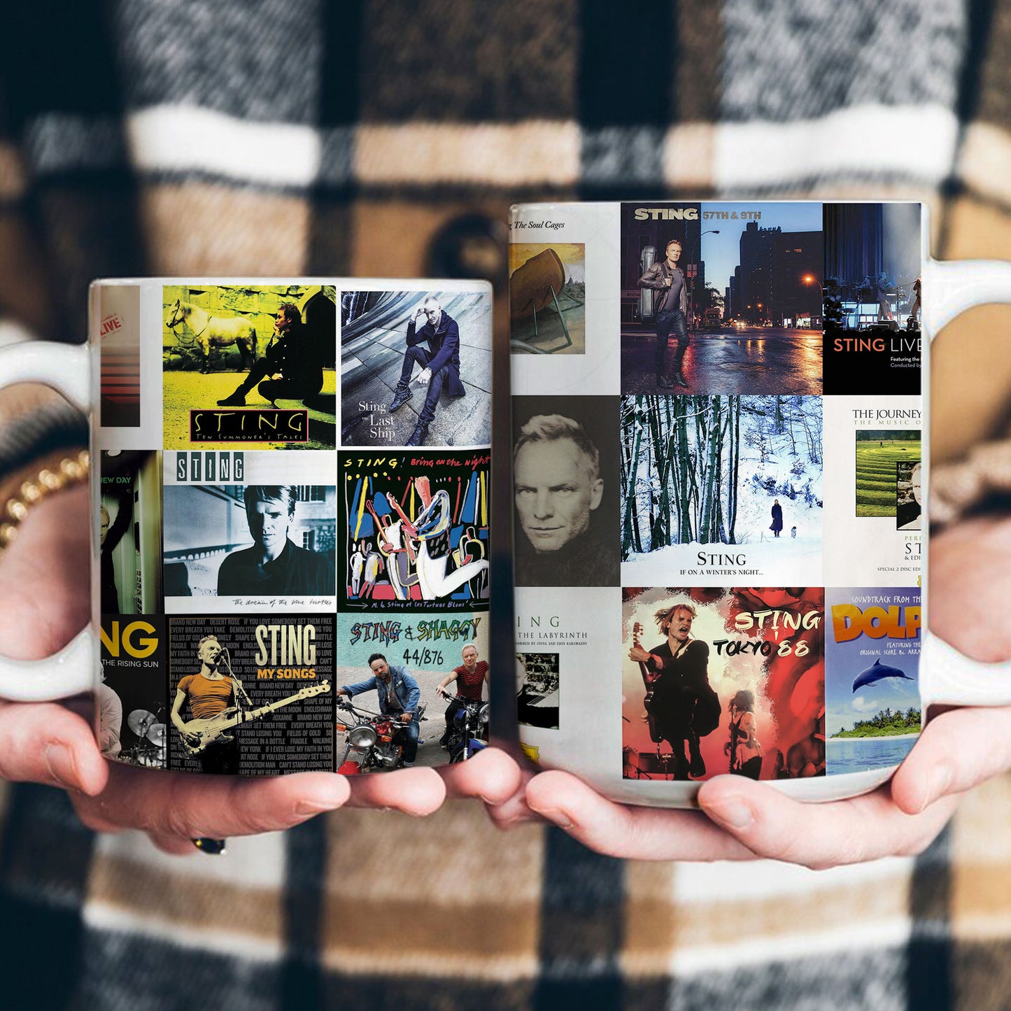 Sting Accent Mug – Classic Album Cover Collage Gift for Music Lovers