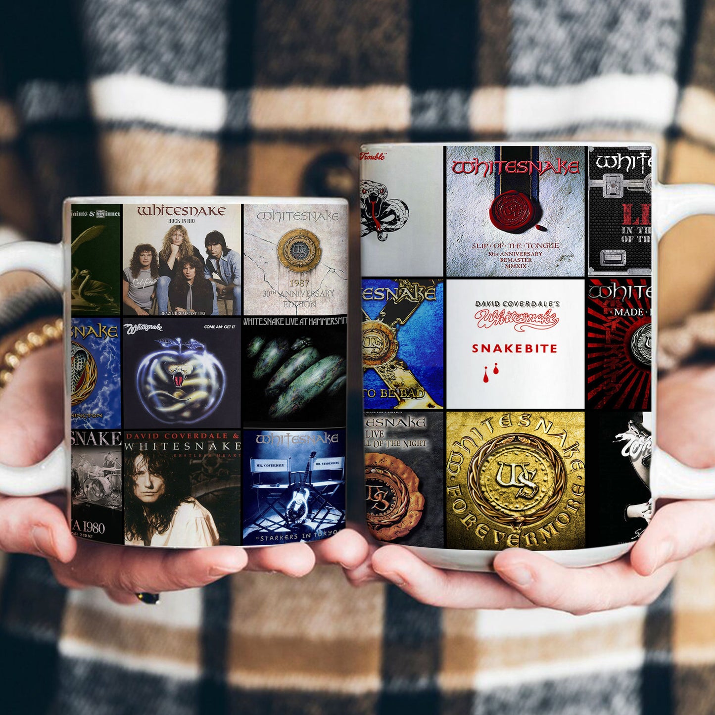 Whitesnake Accent Mug – Classic Rock Nostalgia Collage Gift