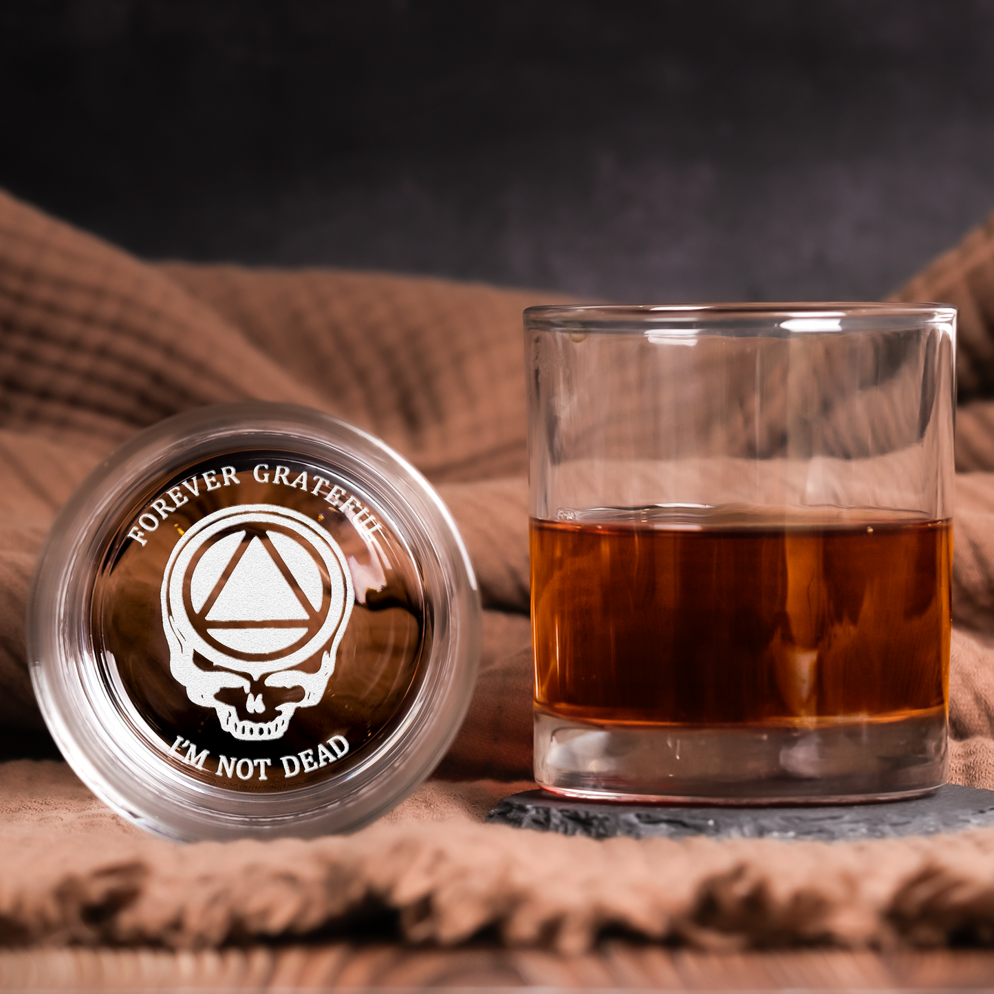 Grateful Dead Collection Engraved Whiskey Glass - Multiple Designs Available ( With Gift Box )