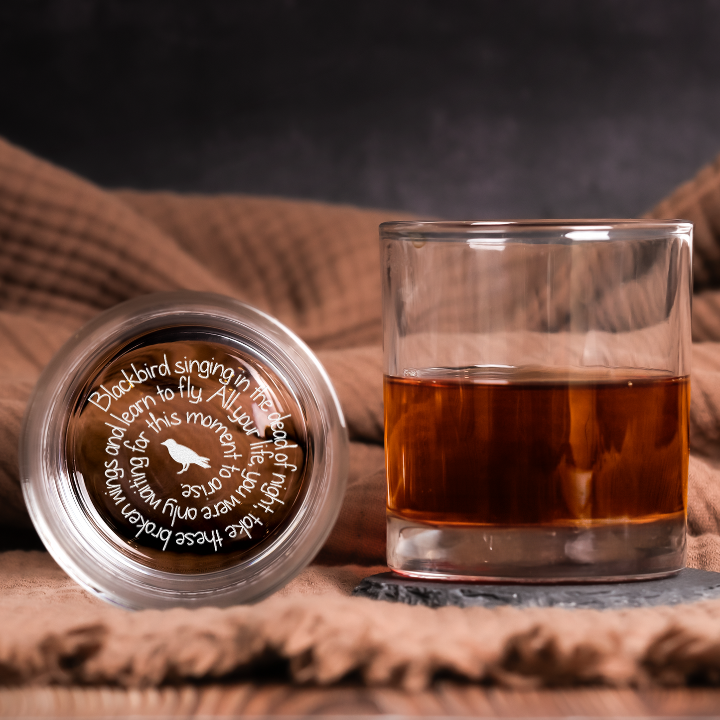 The Beatles Collection Engraved Whiskey Glass - Multiple Designs Available ( With Gift Box )