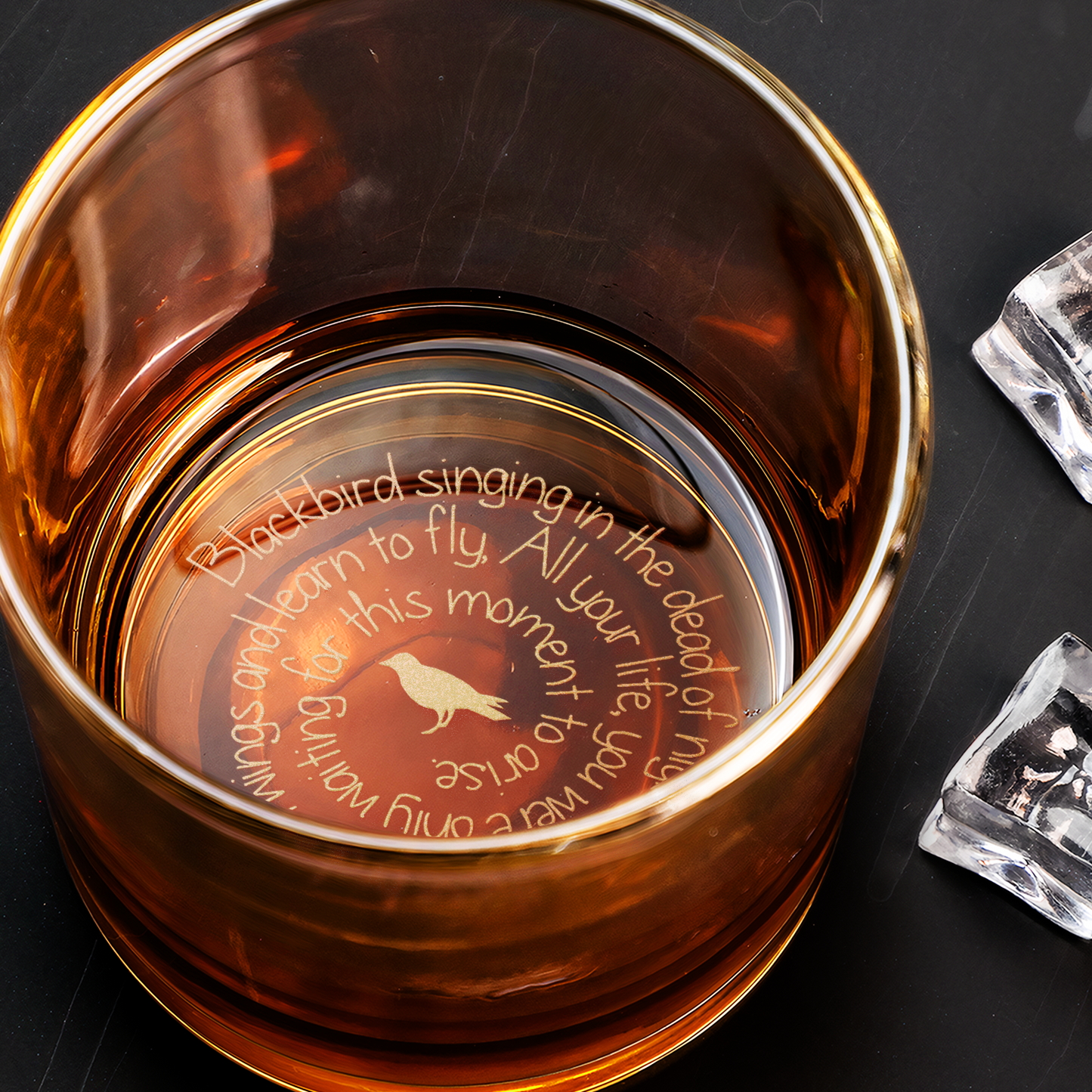 The Beatles Collection Engraved Whiskey Glass - Multiple Designs Available ( With Gift Box )