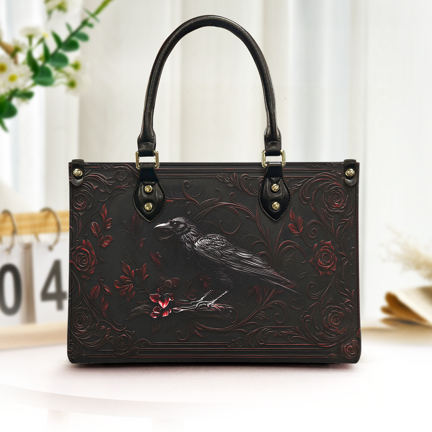 Raven and Rose Leather Handbag & Wallet Set