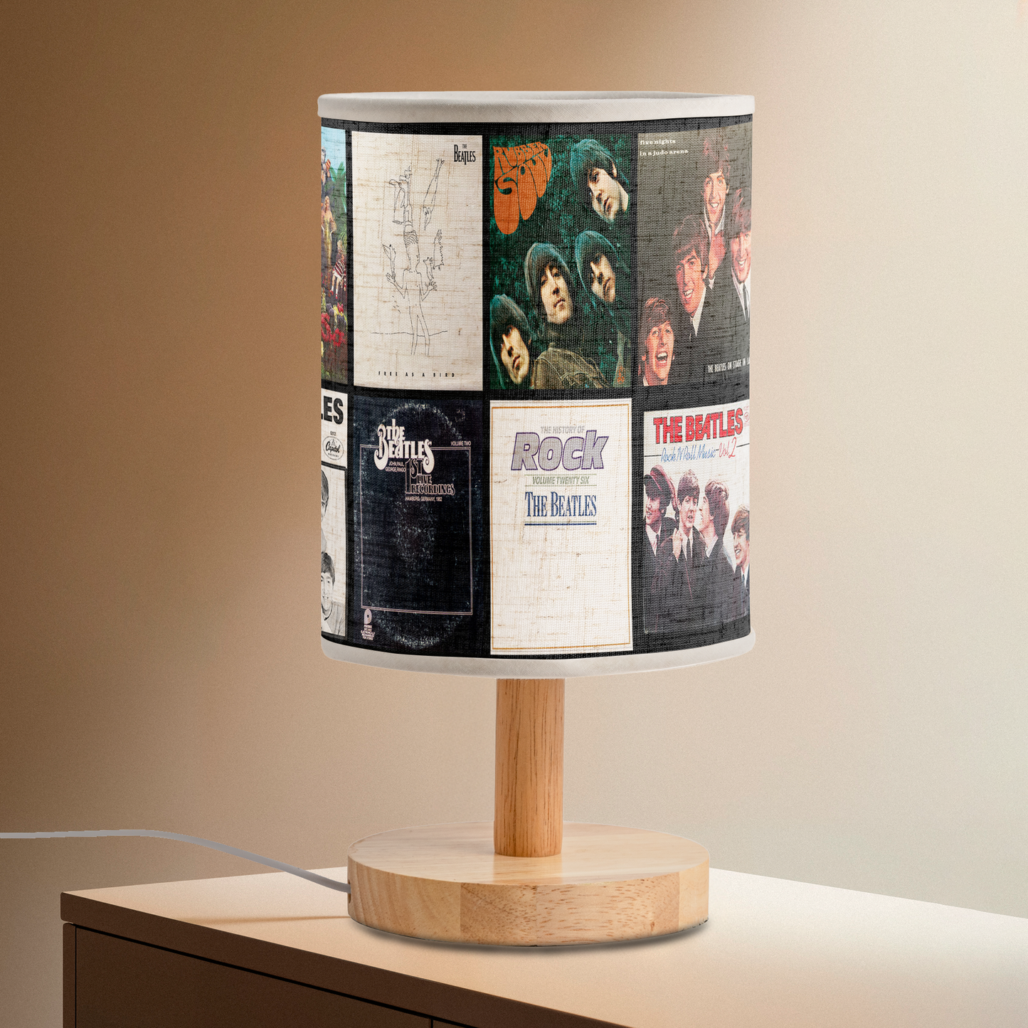 The Beatles Album Cover Fabric Lamp – Retro Music Room Decor