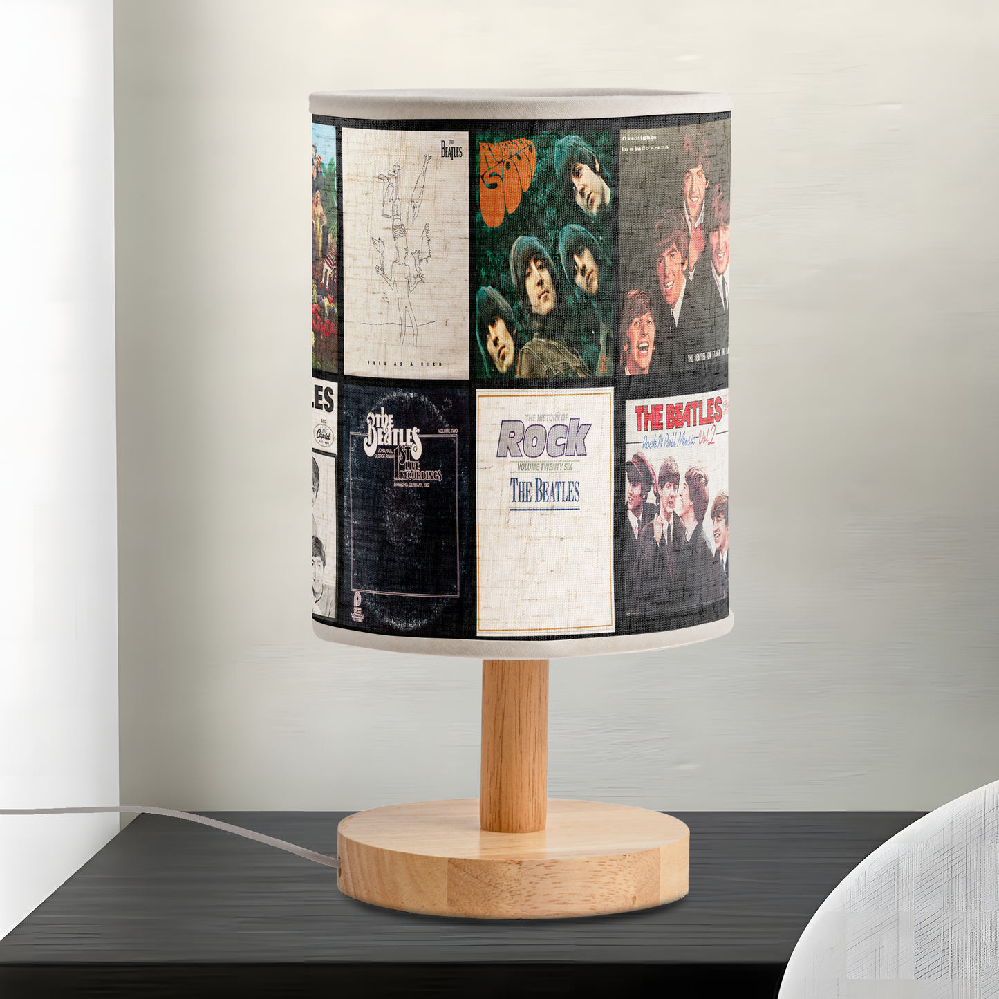 The Beatles Album Cover Fabric Lamp – Retro Music Room Decor
