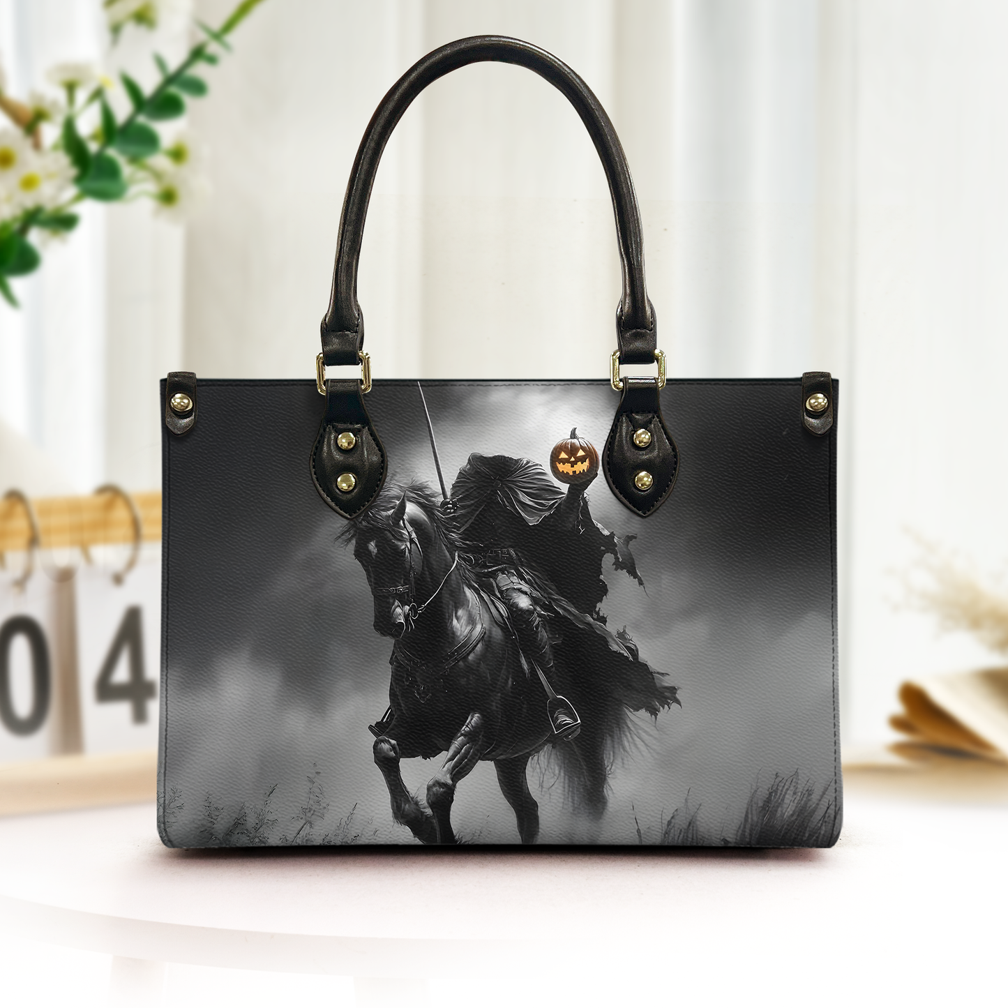 Headless Horseman Halloween Leather Handbag & Wallet Set – Gothic Horror Style