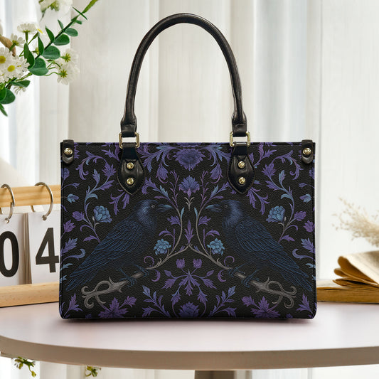 Edgar Allan Poe Raven Inspired Leather Handbag & Wallet Set