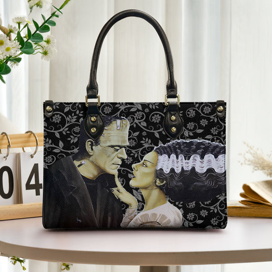 Frankenstein & Bride Gothic Leather Handbag & Wallet Set – Classic Horror Love