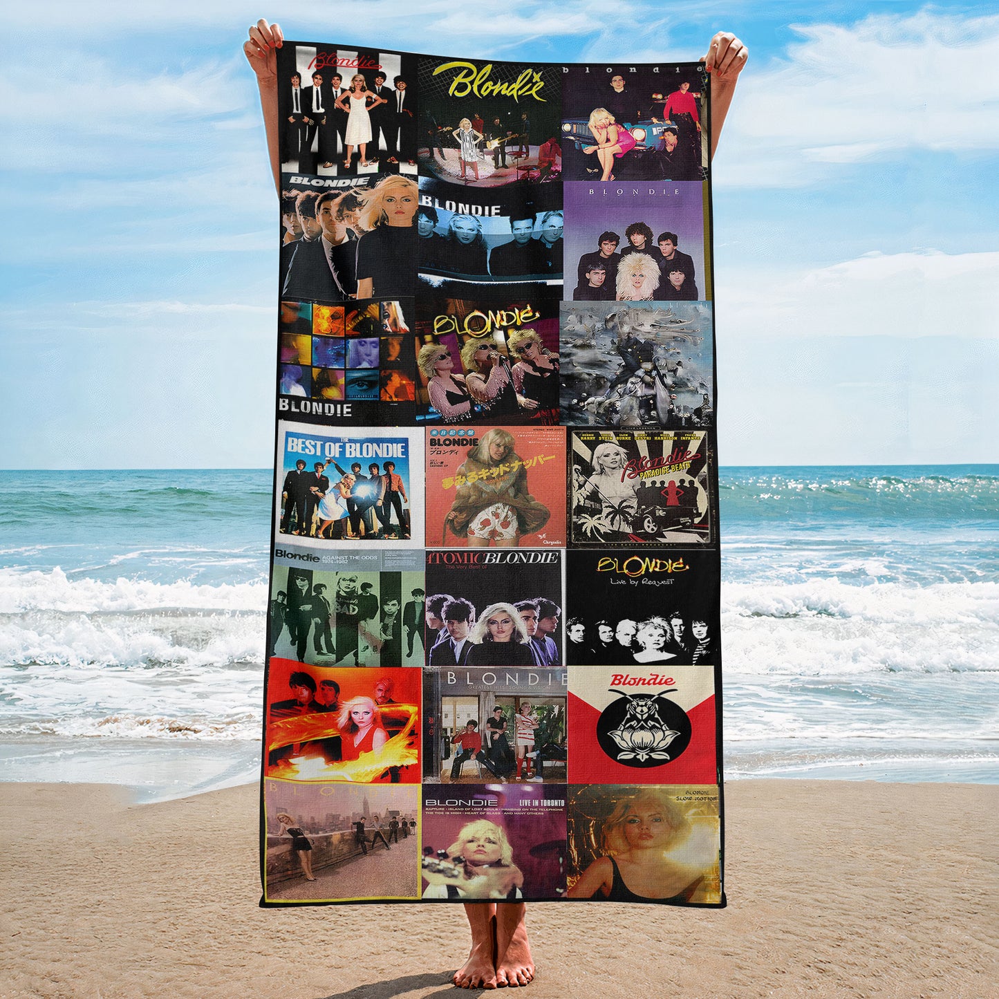 Blondie Beach Towel – Album Cover Collage Classic Rock Towel