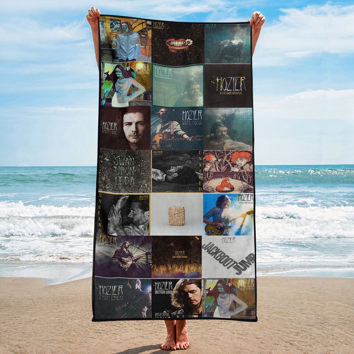 Hozier Beach Towel – Album Cover Collage Indie Rock Towel