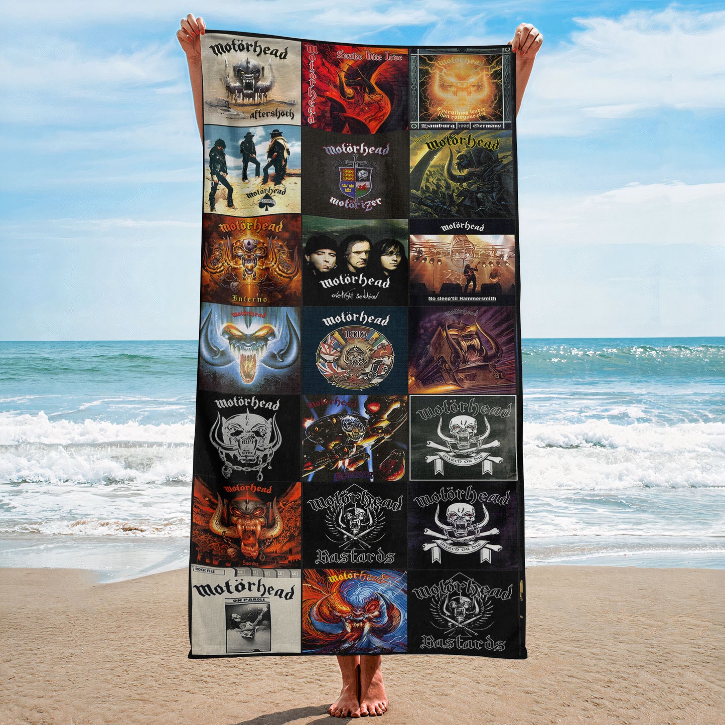 Motörhead Beach Towel – Album Cover Collage Classic Rock Towel