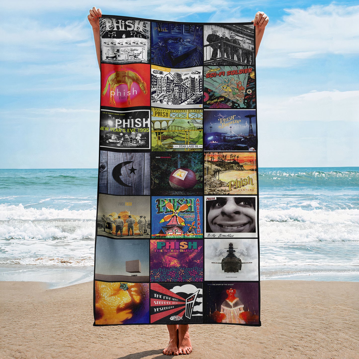 Phish Beach Towel – Album Cover Collage Classic Rock Towel