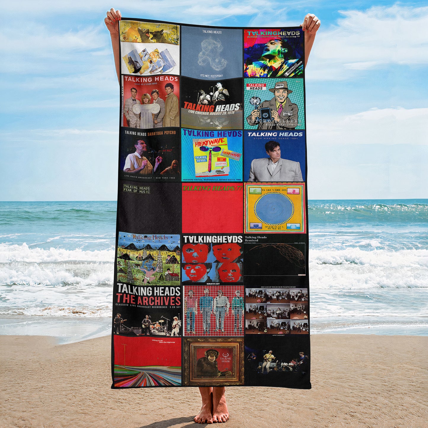 Talking Heads Beach Towel – Album Cover Collage Classic Rock Towel