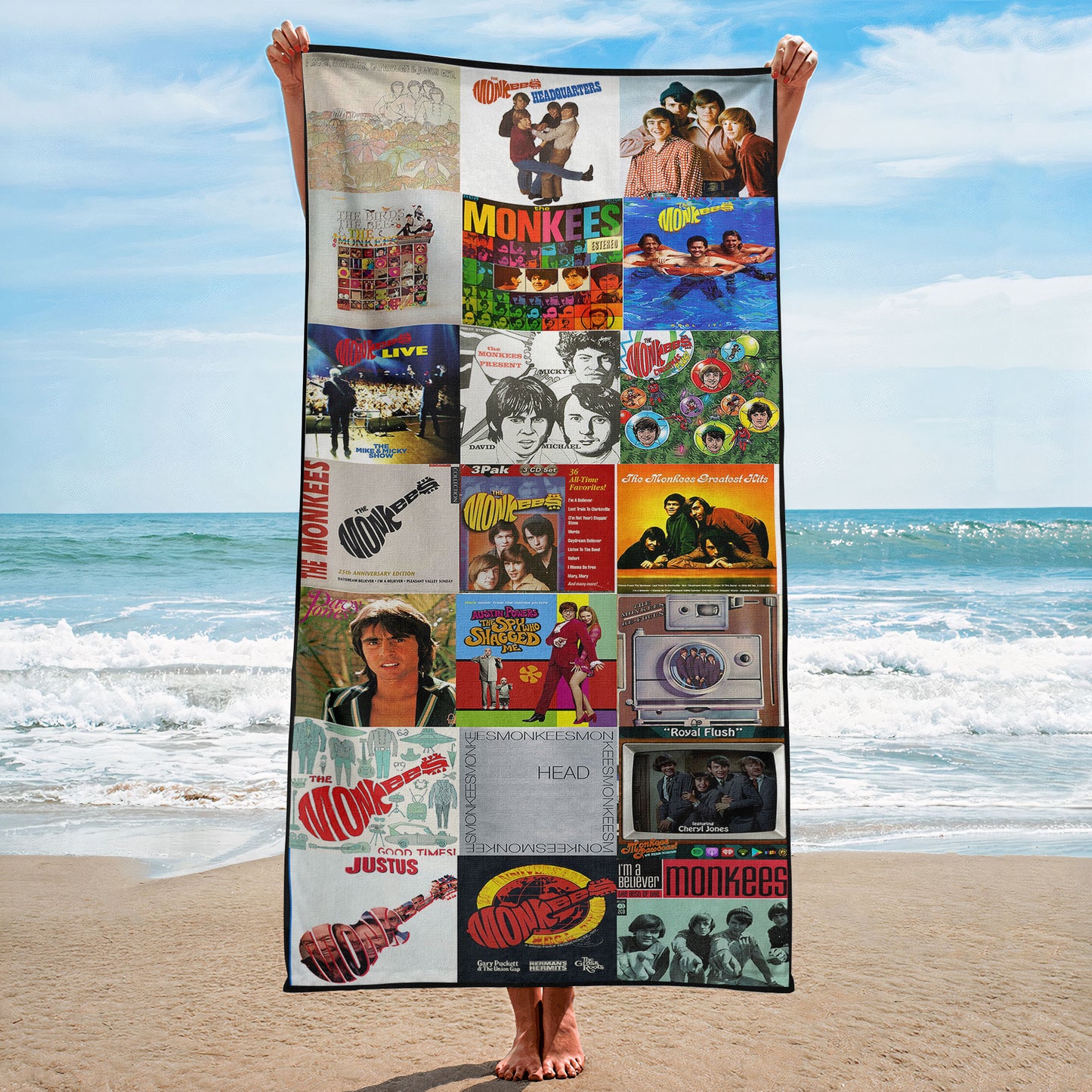 The Monkees Beach Towel – Album Cover Collage Classic Rock Towel