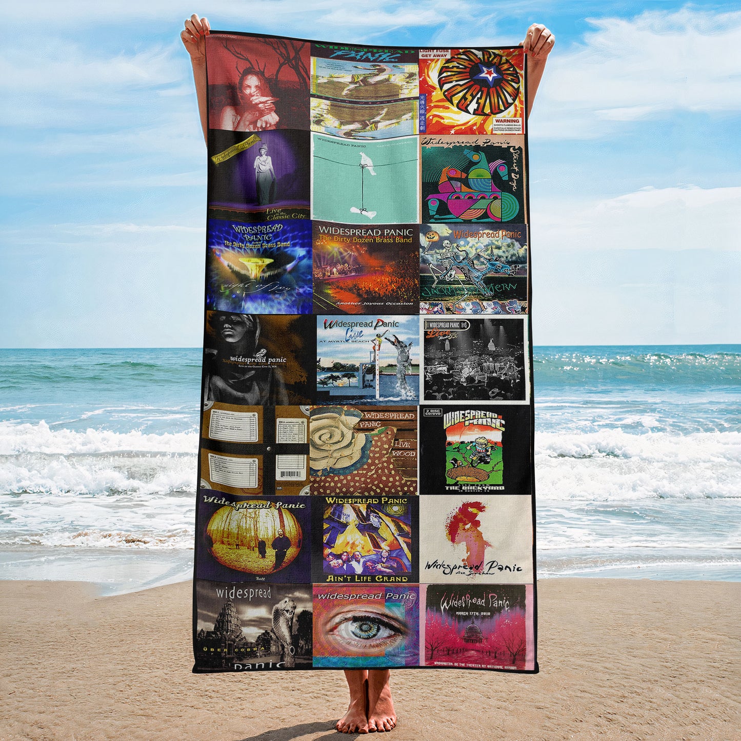 Widespread Panic Beach Towel – Album Cover Collage Classic Rock Towel
