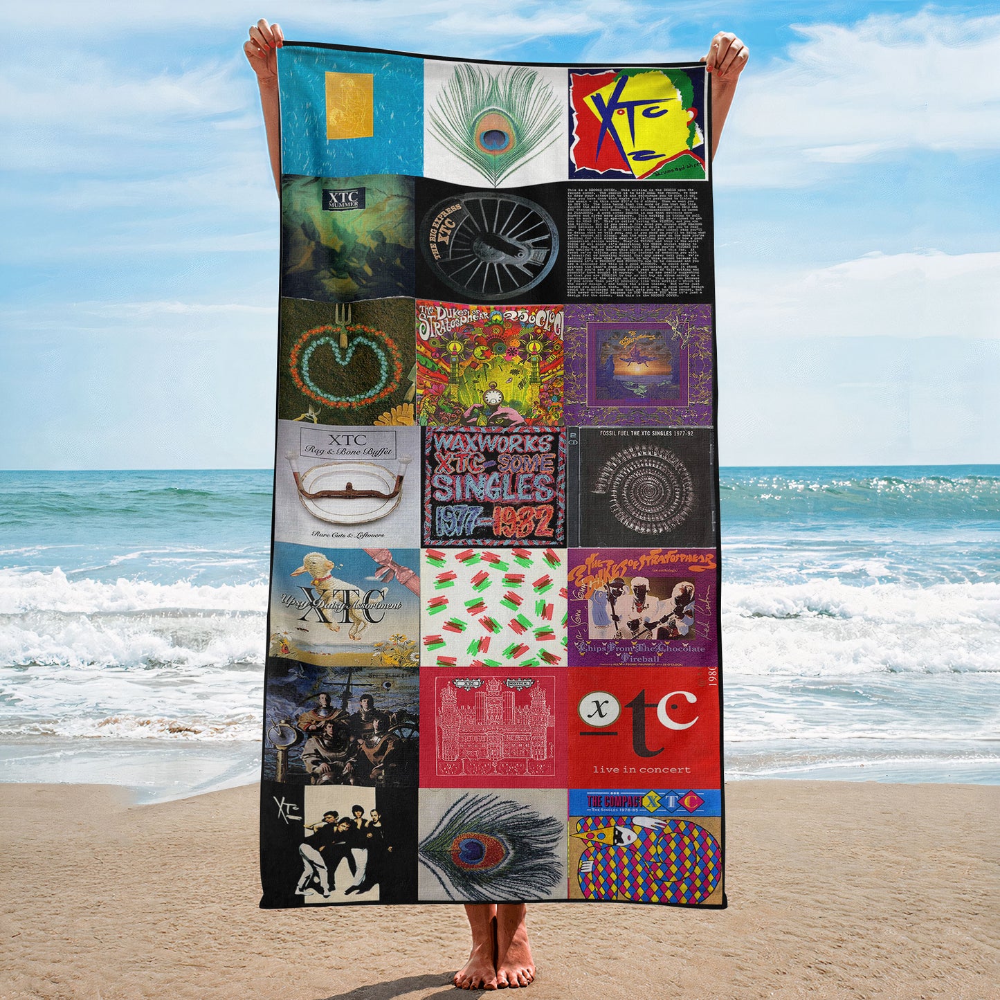 XTC Beach Towel – Album Cover Collage Classic Rock Towel