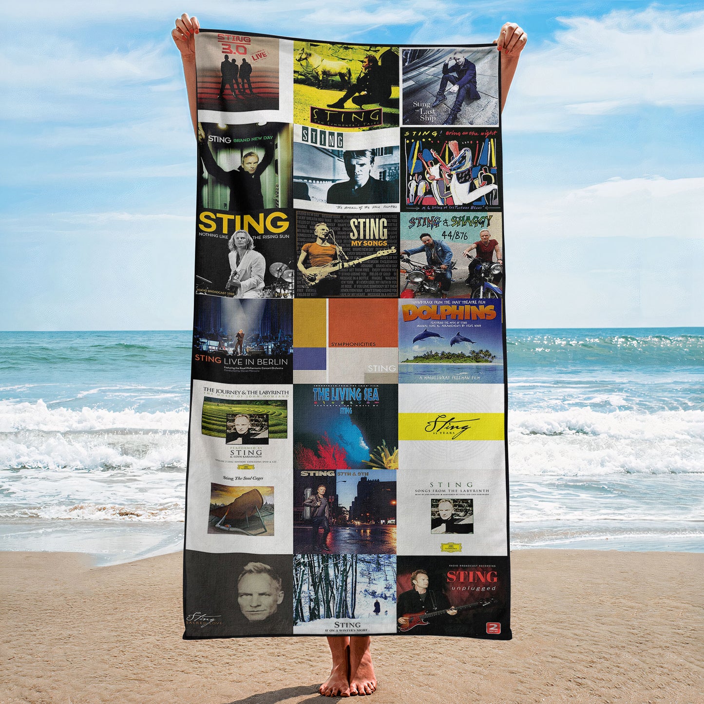 Sting Beach Towel – Album Cover Collage Classic Rock Towel