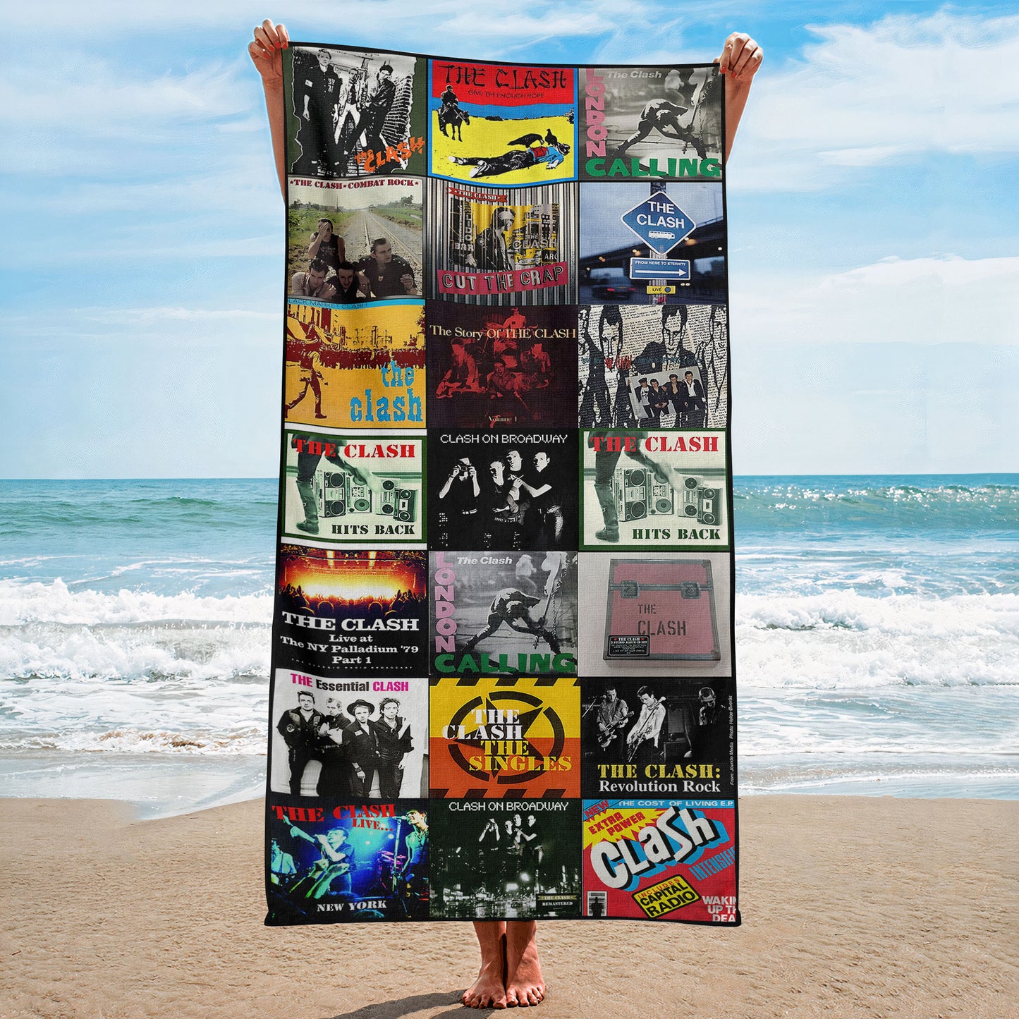 The Clash Beach Towel – Album Cover Collage Classic Rock Towel