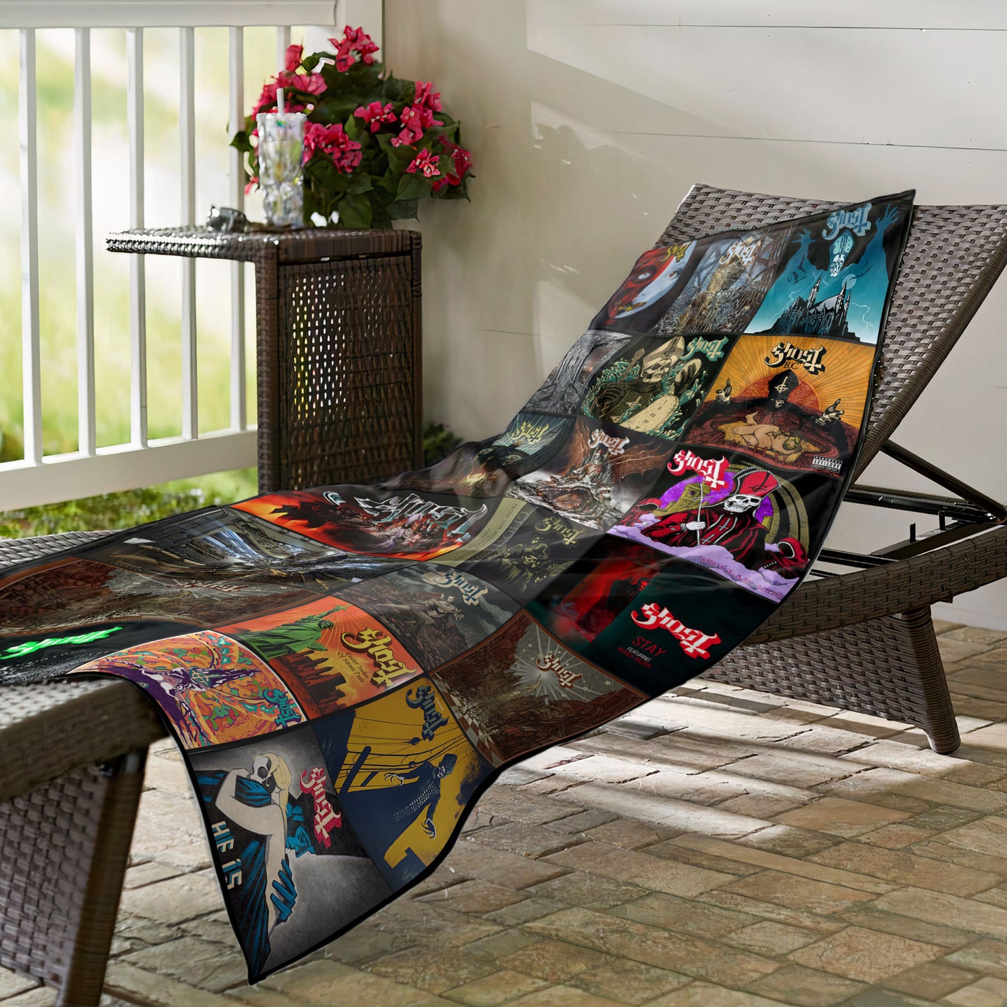 Ghost Beach Towel – Album Cover Collage Classic Rock Towel
