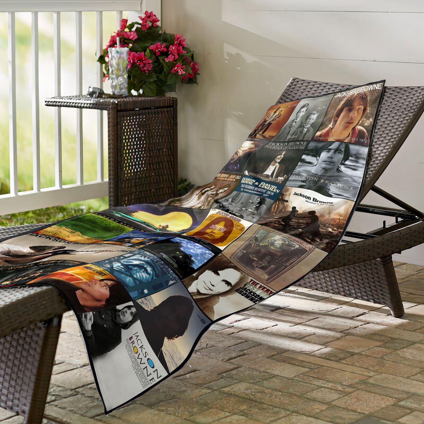 Jackson Browne Beach Towel – Album Cover Collage Classic Rock Towel